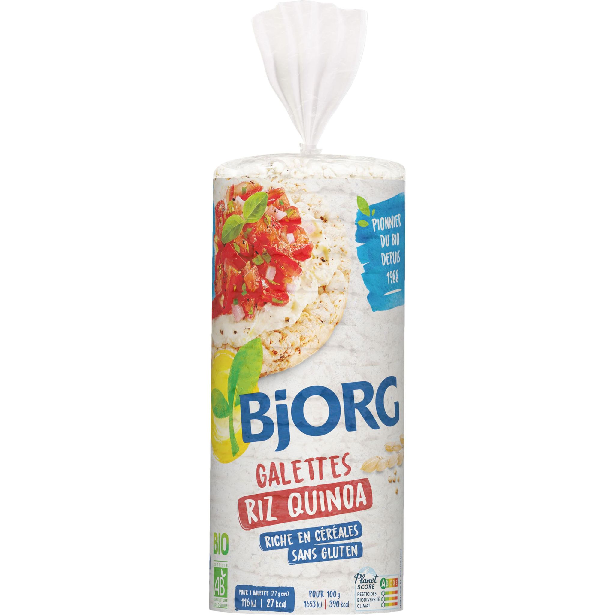 Voir la diapositive 2 : BJORG Galettes de riz et quinoa bio 130g