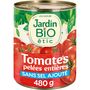 Voir la diapositive 2 : JARDIN BIO ETIC Tomates pelées entières au jus 800g