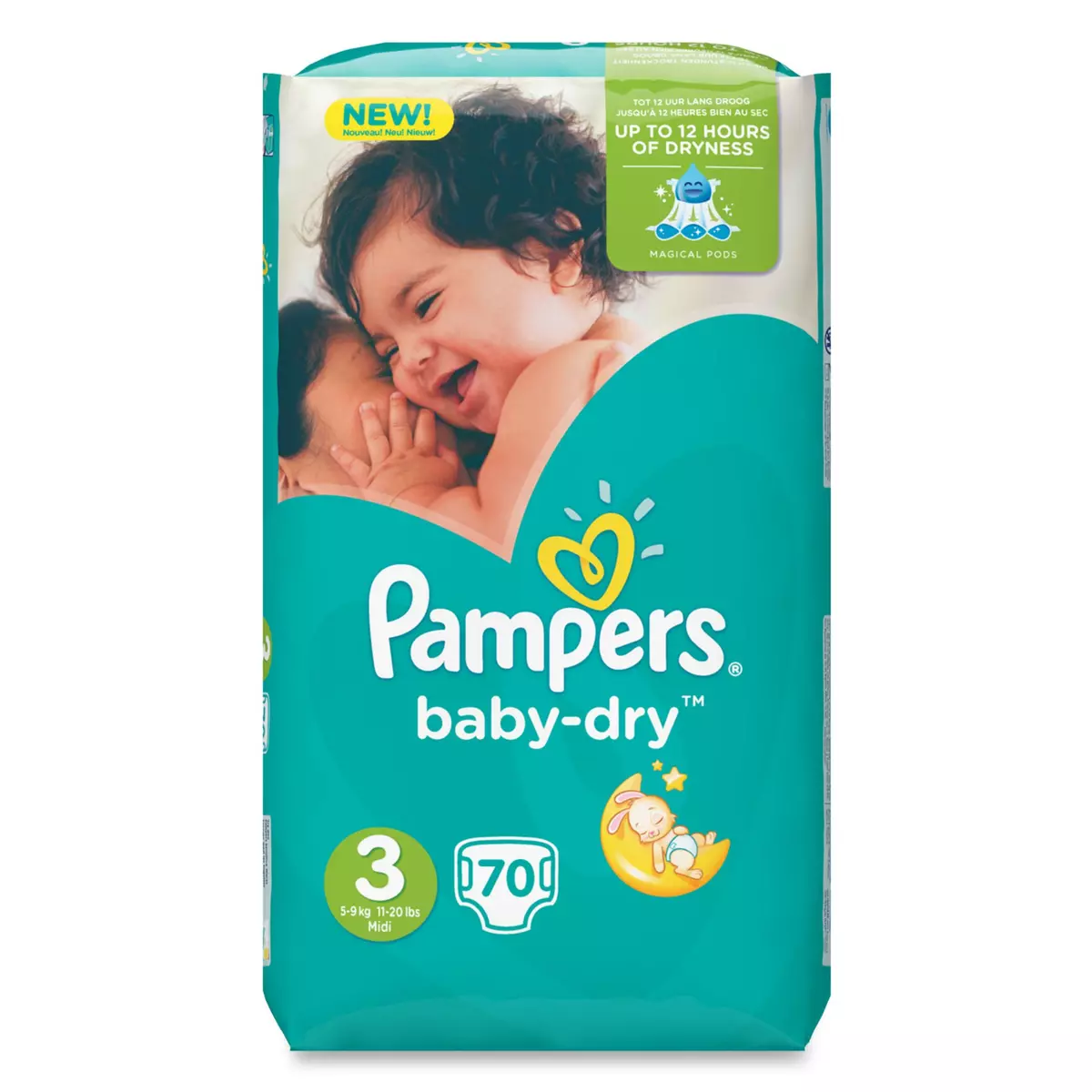 PAMPERS Baby-dry couches taille 3 (5-9kg) 70 couches