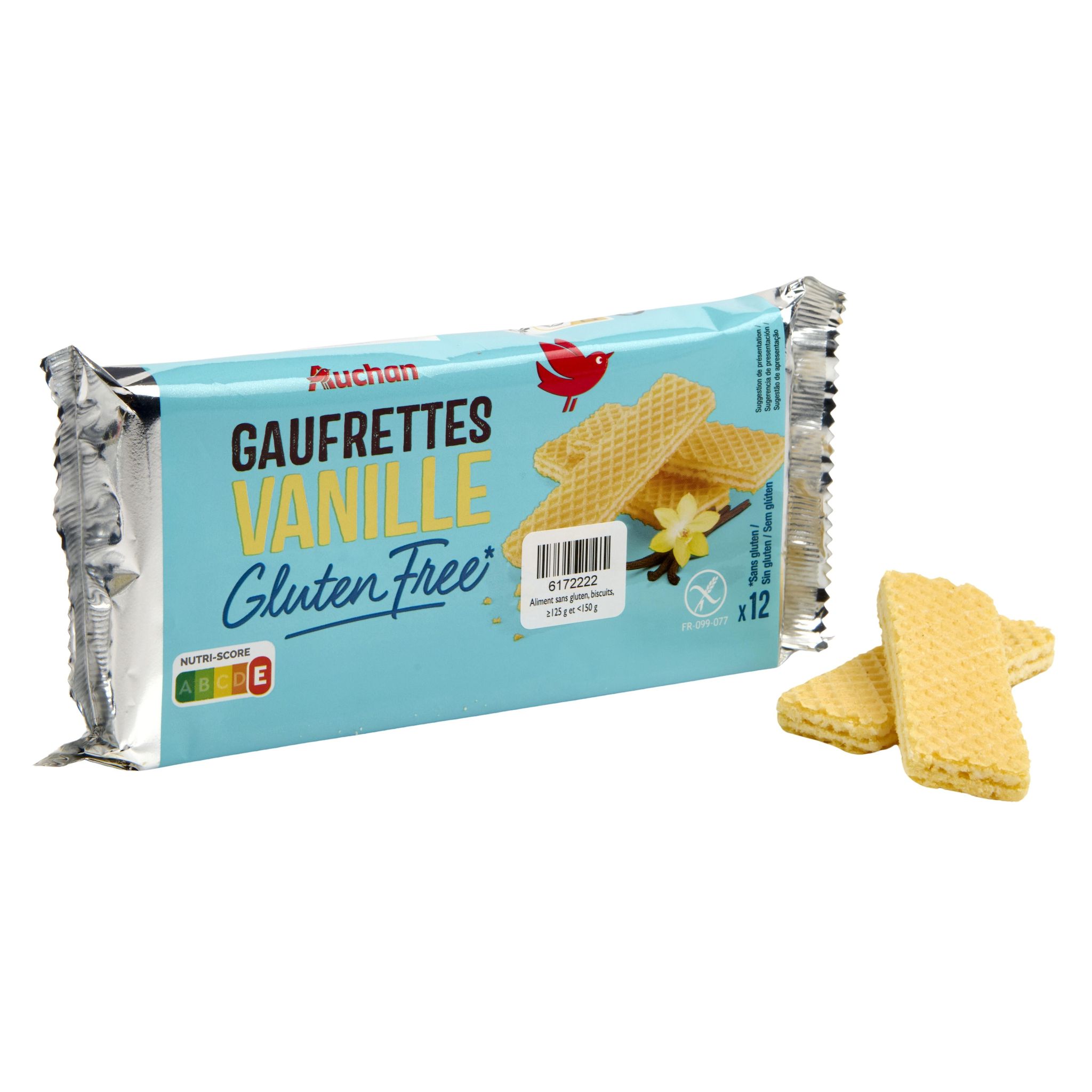 Voir la diapositive 4 : AUCHAN Gaufrettes vanille sans gluten 12 gaufrettes 125g