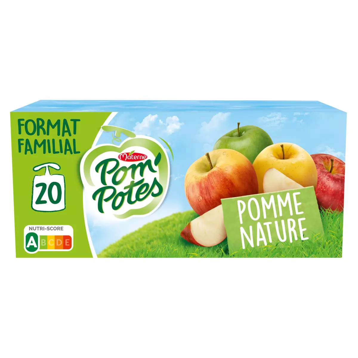 POM'POTES Compotes Gourdes Pomme Nature 4x90g - Materne - 360 g