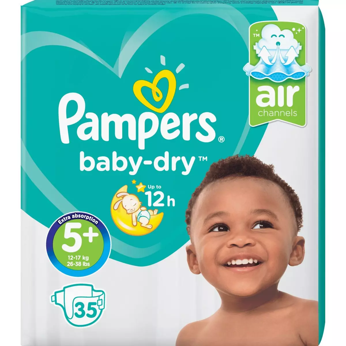 Pampers - Baby Dry - Couches Taille 5+ (13-25 kg) - Pack Géant