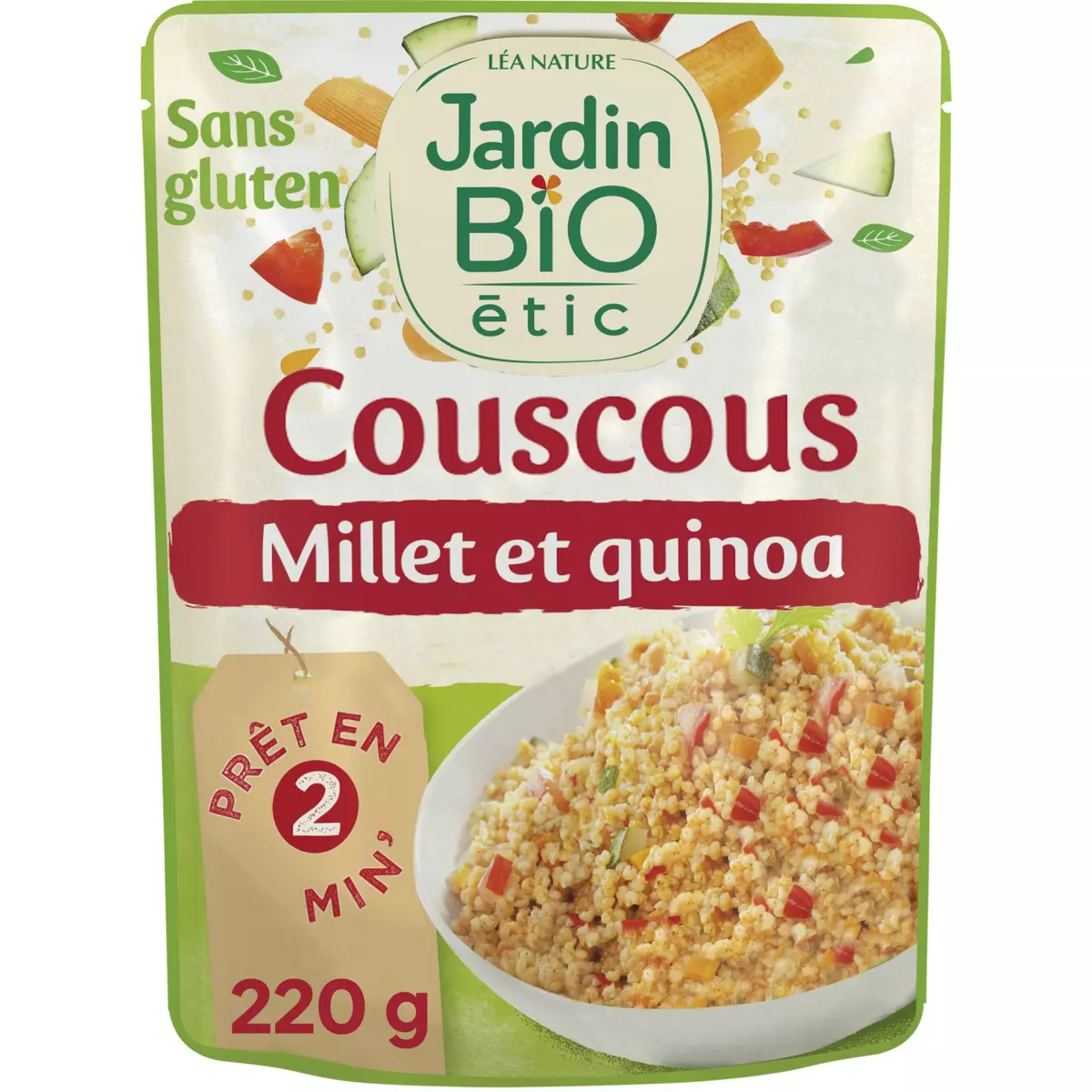 JARDIN BIO ETIC Couscous légumes millet et quinoa sans gluten cuisson rapide 220g