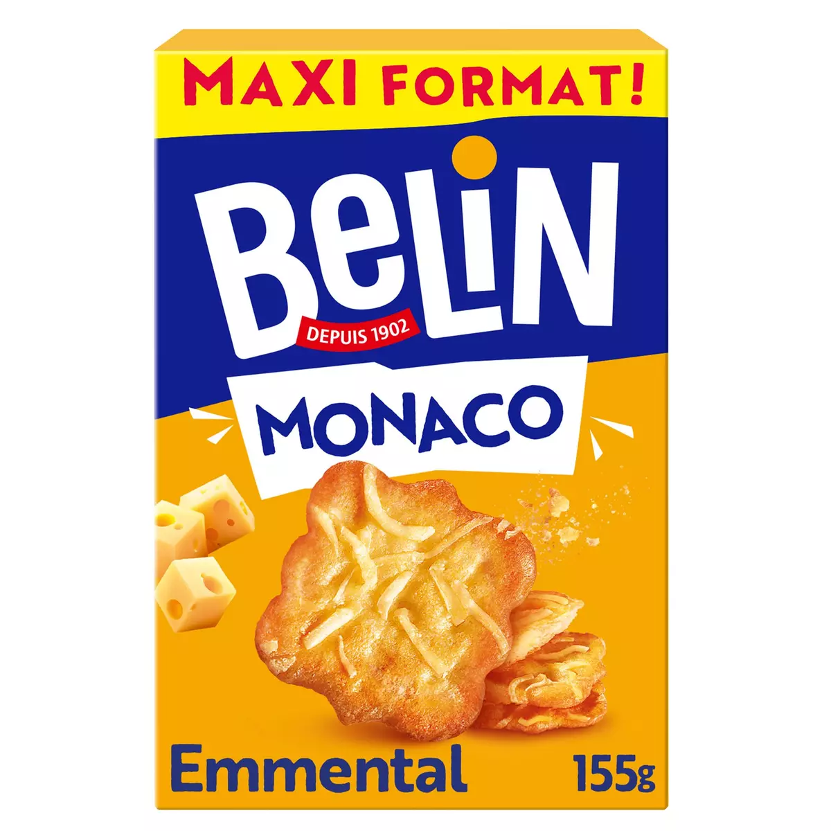 BELIN Biscuits crackers Monaco à l'emmental  155g