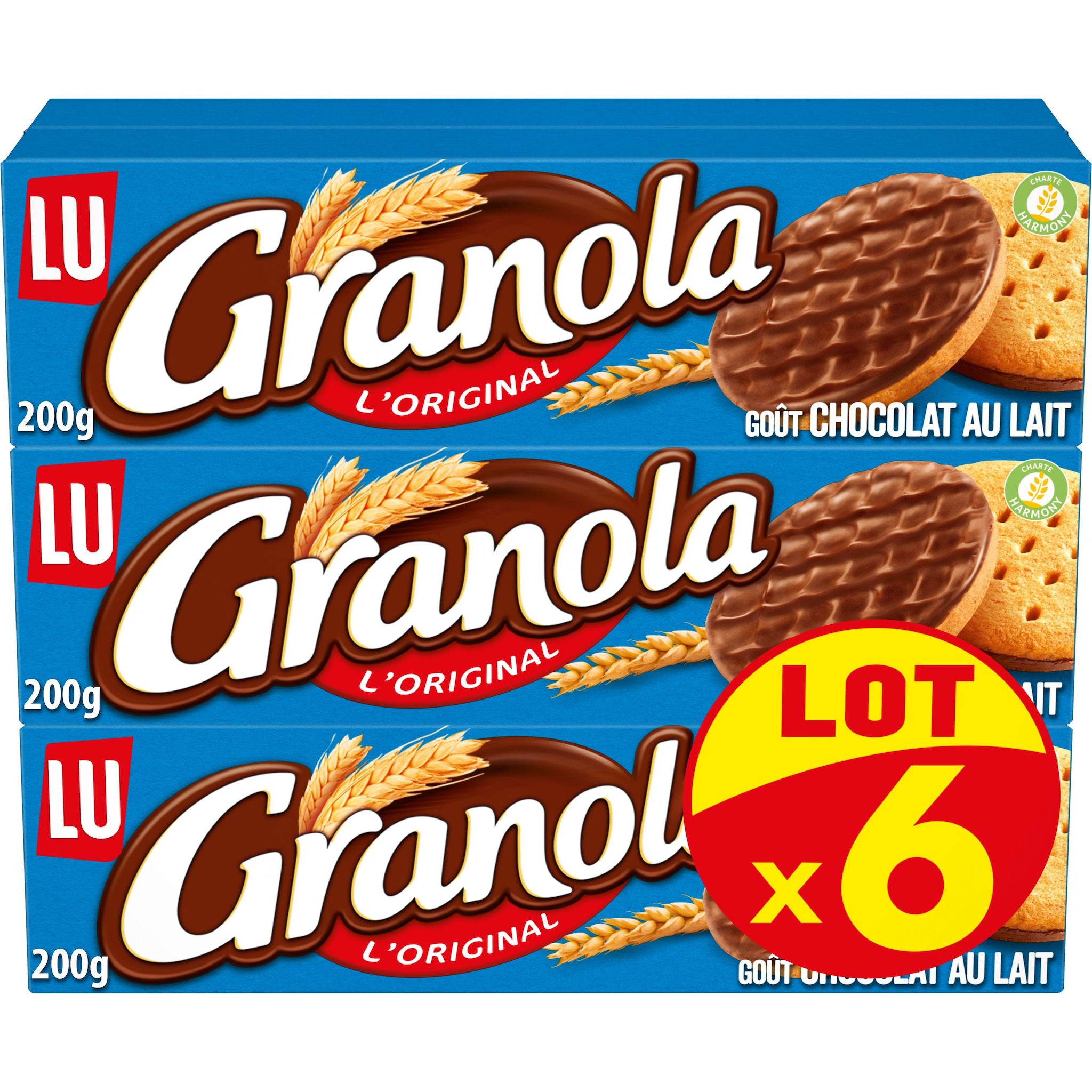Voir la diapositive 2 : GRANOLA Biscuits sablés nappés de chocolat au lait 16 biscuits 200g