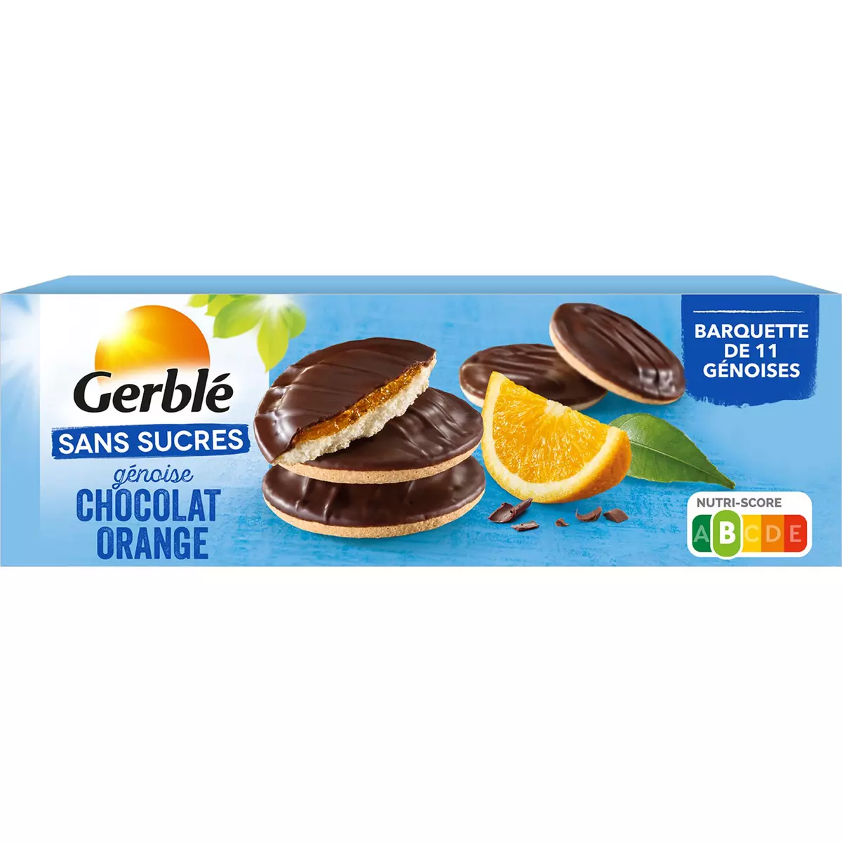 GERBLE Génoise chocolat orange sans sucres 140g