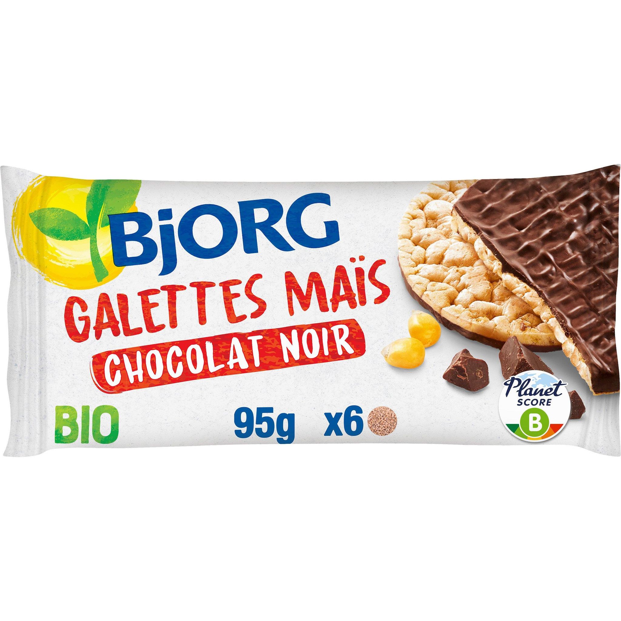 Voir la diapositive 2 : BJORG Galettes de maïs au chocolat noir bio 6 galettes 95g