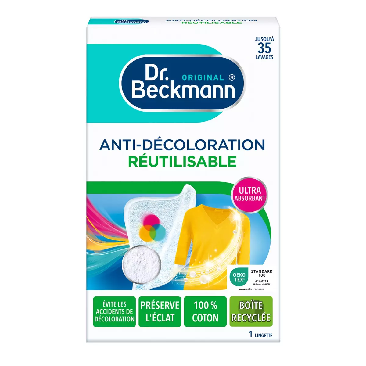DR BECKMANN Lingette anti-décoloration réutilisable 1 lingette