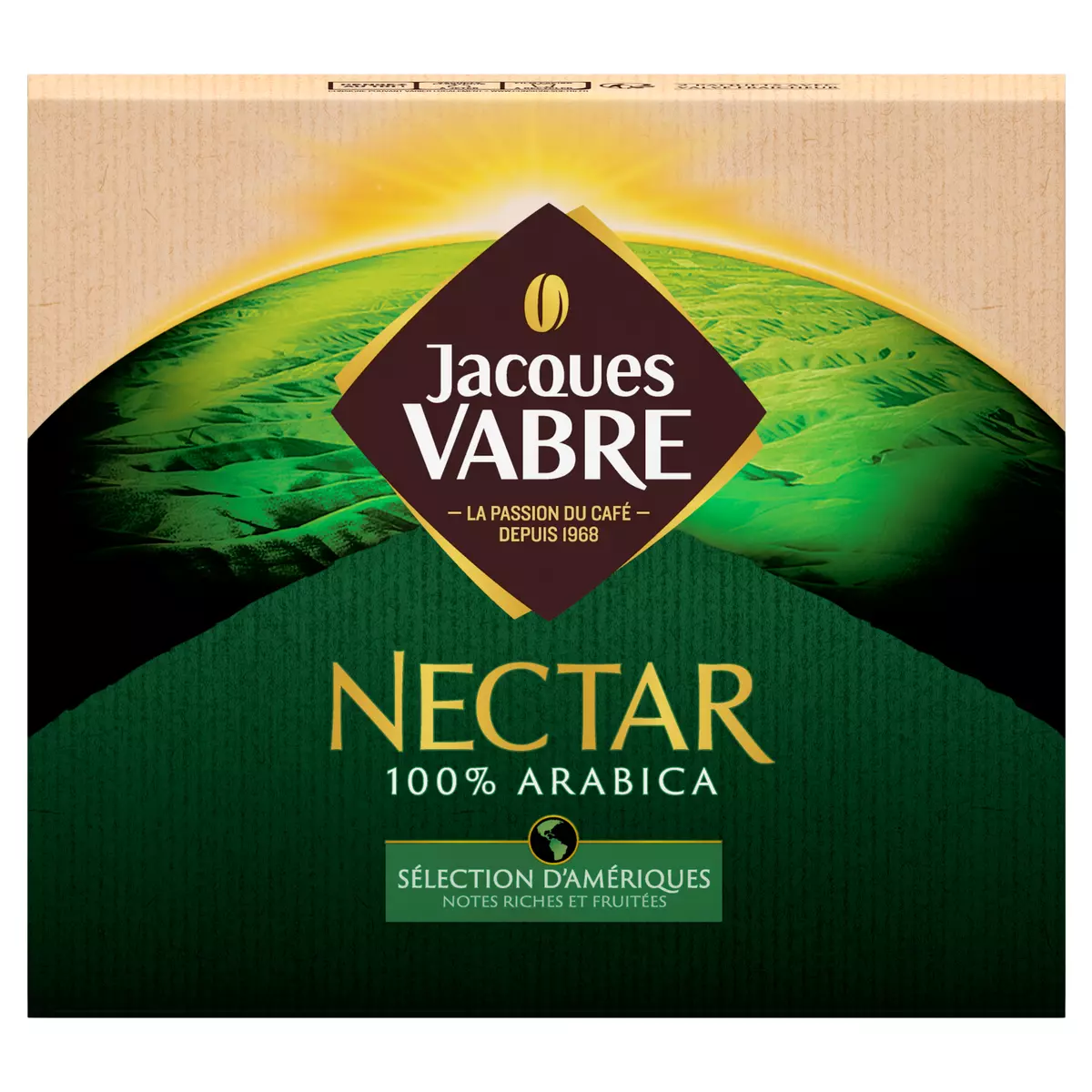 JACQUES VABRE Nectar Café moulu d'Amériques 100% arabica 2x250g