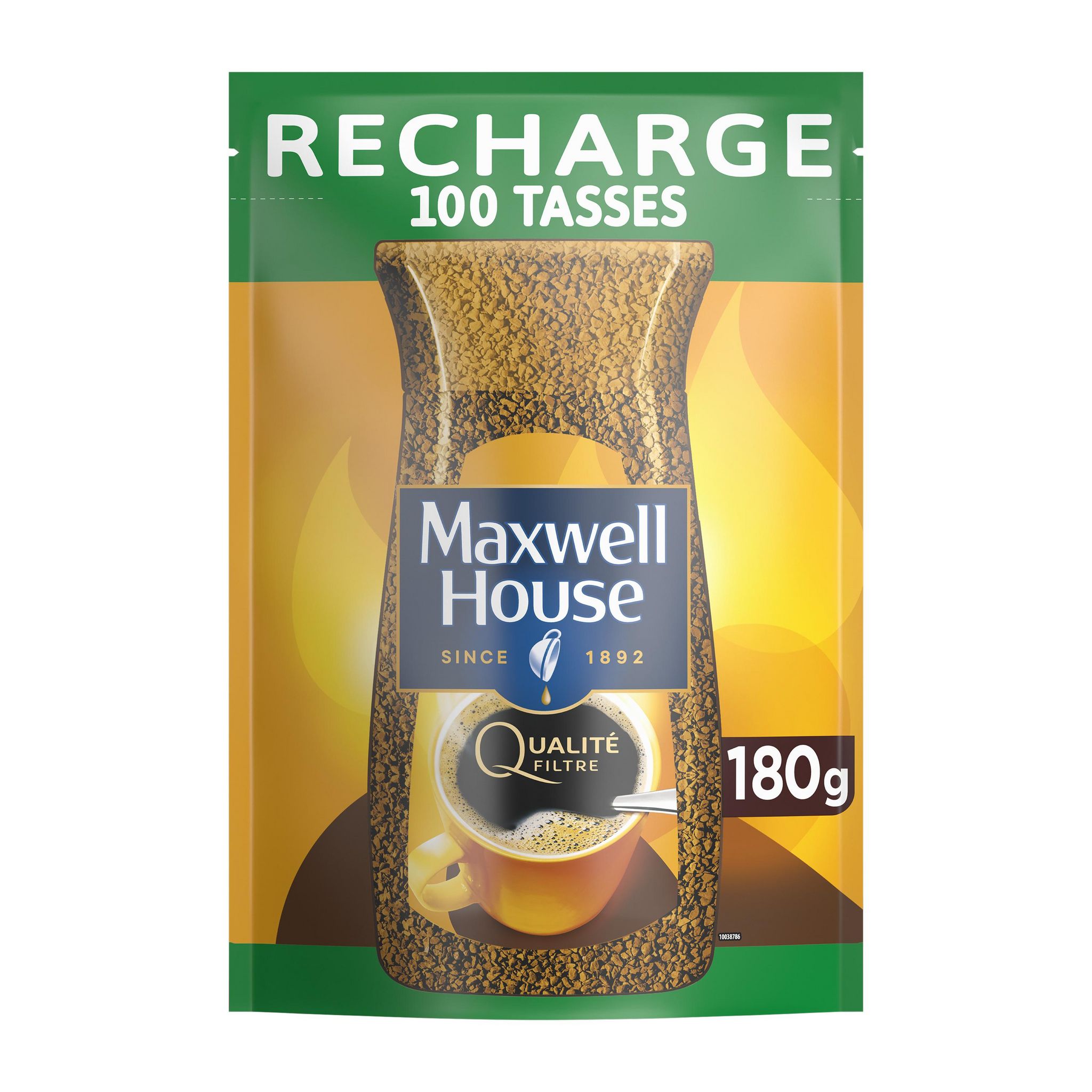 Voir la diapositive 2 : MAXWELL HOUSE Recharge de café instantané lyophilisé environ 100 tasses 180g