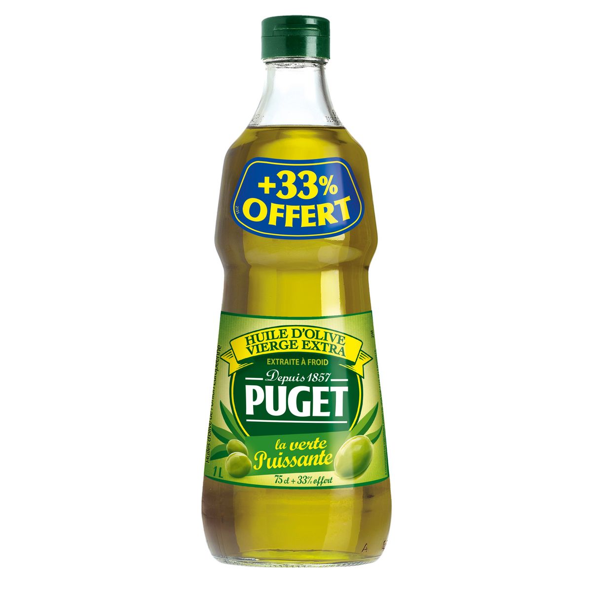 PUGET La Verte Puissante Huile d'olive vierge extra 75cl +33% offert