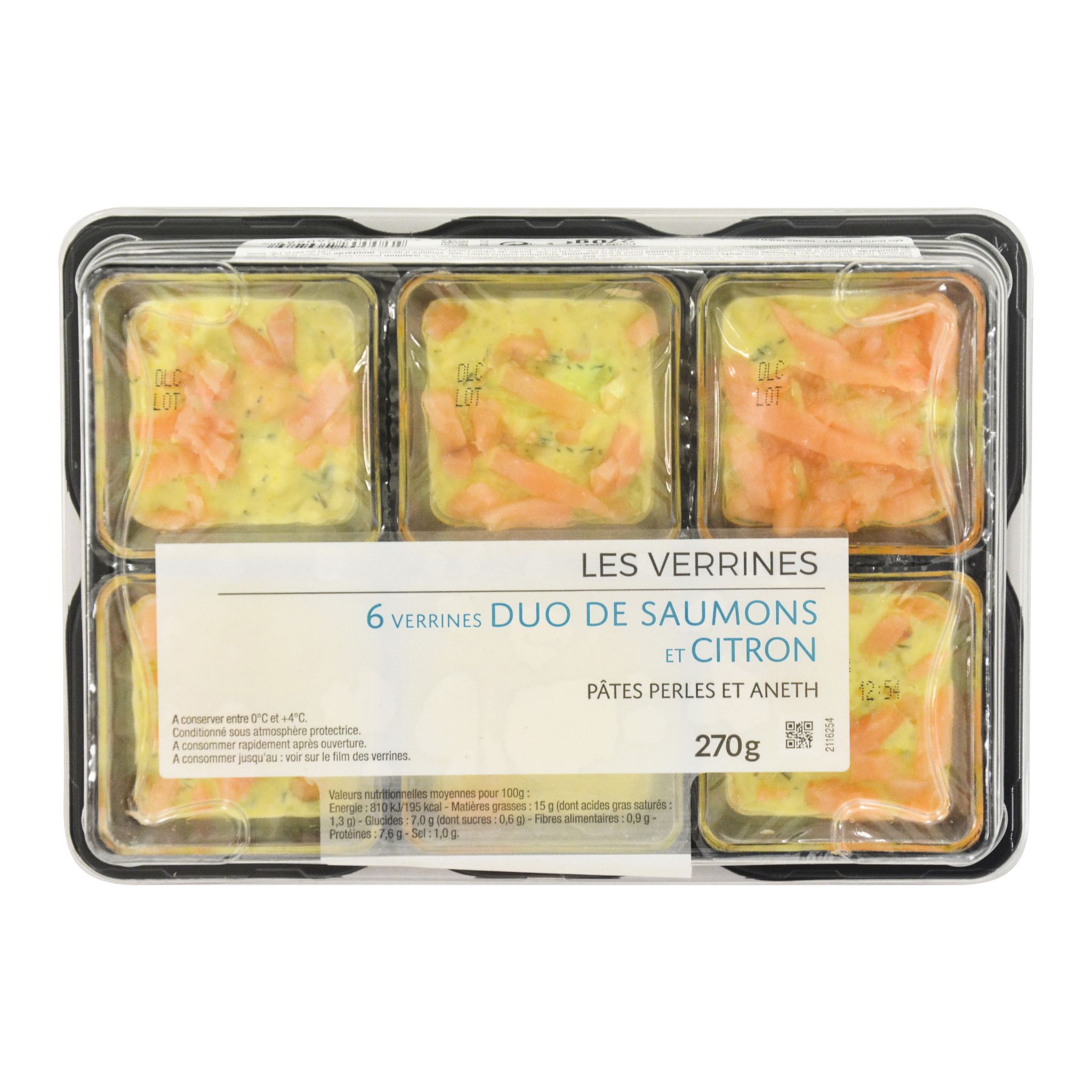 Voir la diapositive 2 : MIX BUFFET Verrine duo de saumons et citron 6 pièces 270g