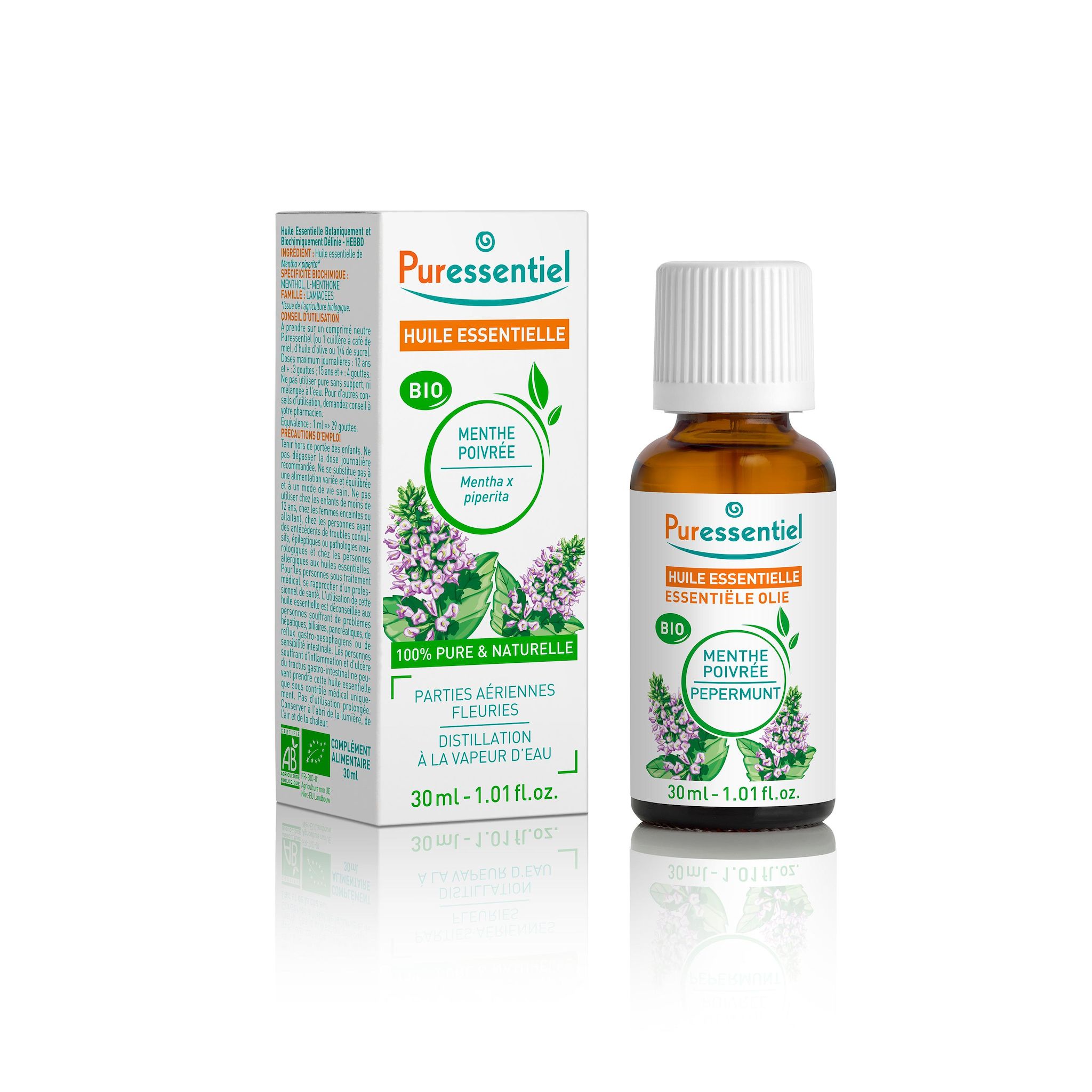 PURESSENTIEL Huile essentielle de menthe poivrée bio 30ml