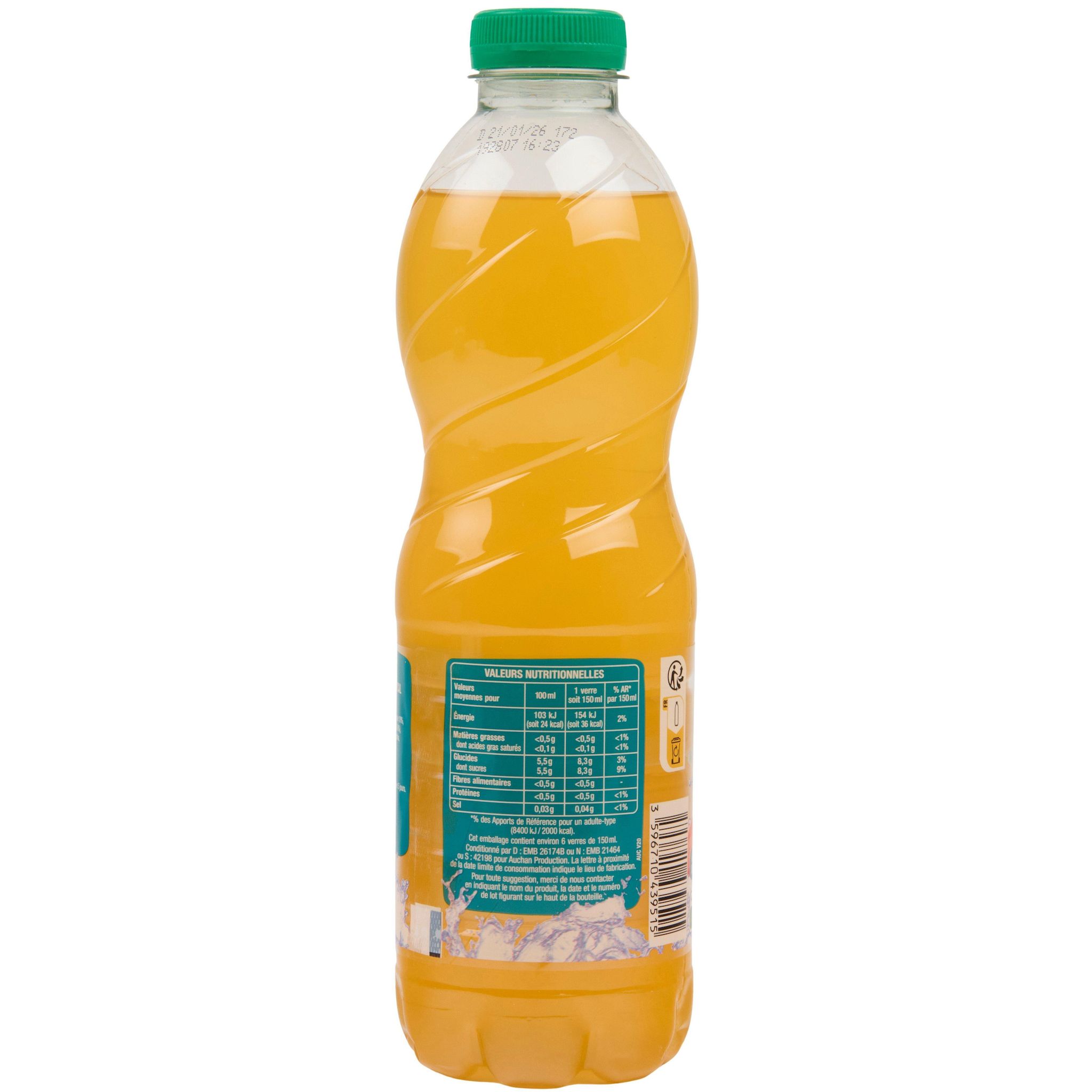 Voir la diapositive 3 : AUCHAN Boisson aux jus de fruits à base de concentrés goût tropical 1l