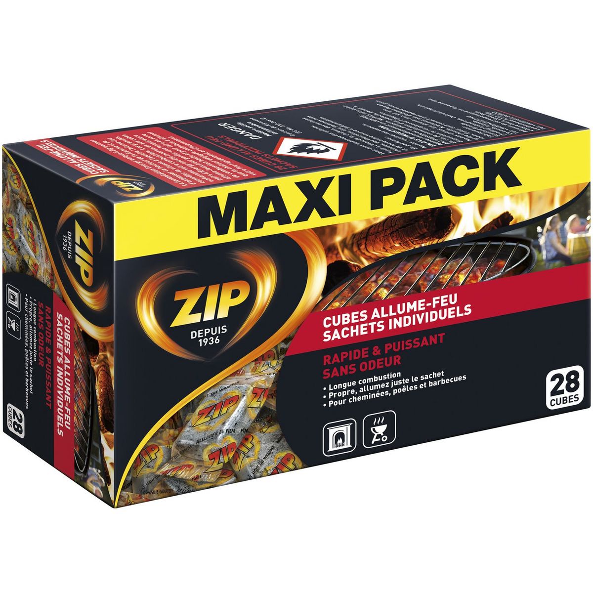 ZIP Cubes allume feu en sachet 28 sachets