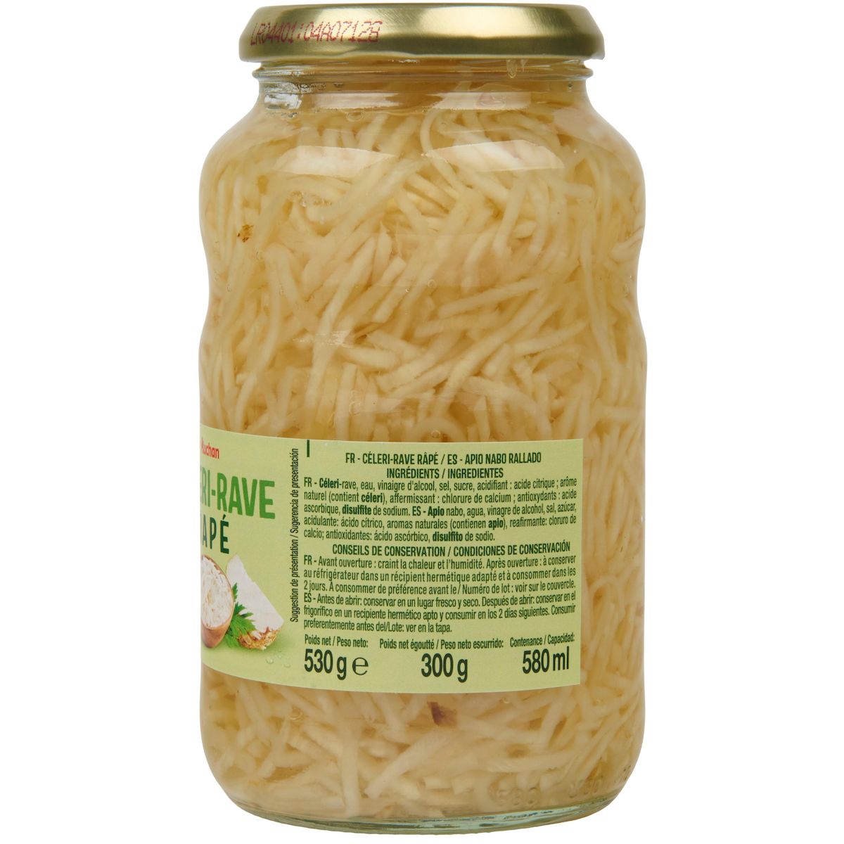 AUCHAN Céleri rave râpé en bocal 300g