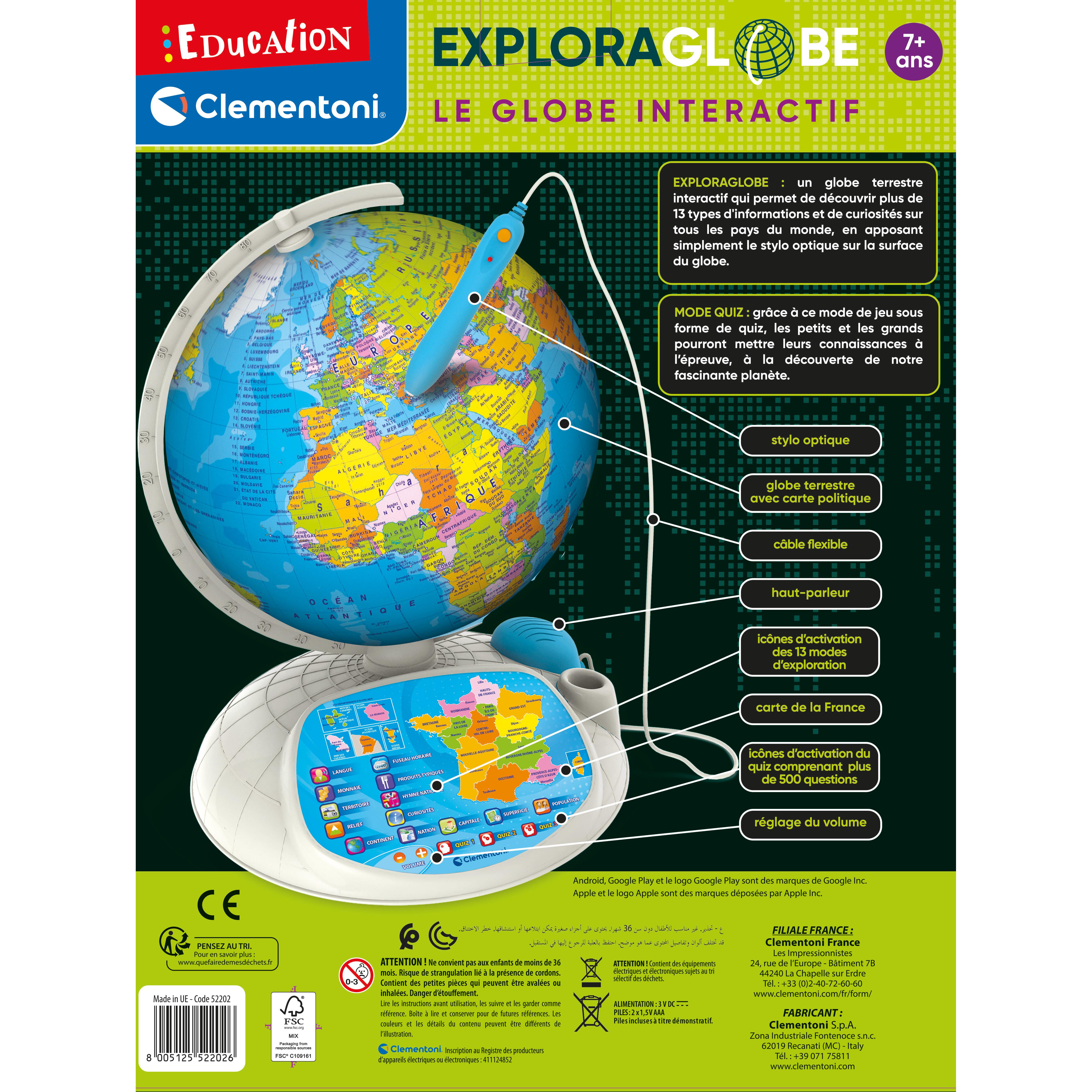 Voir la diapositive 3 : CLEMENTONI Exploraglobe interactif