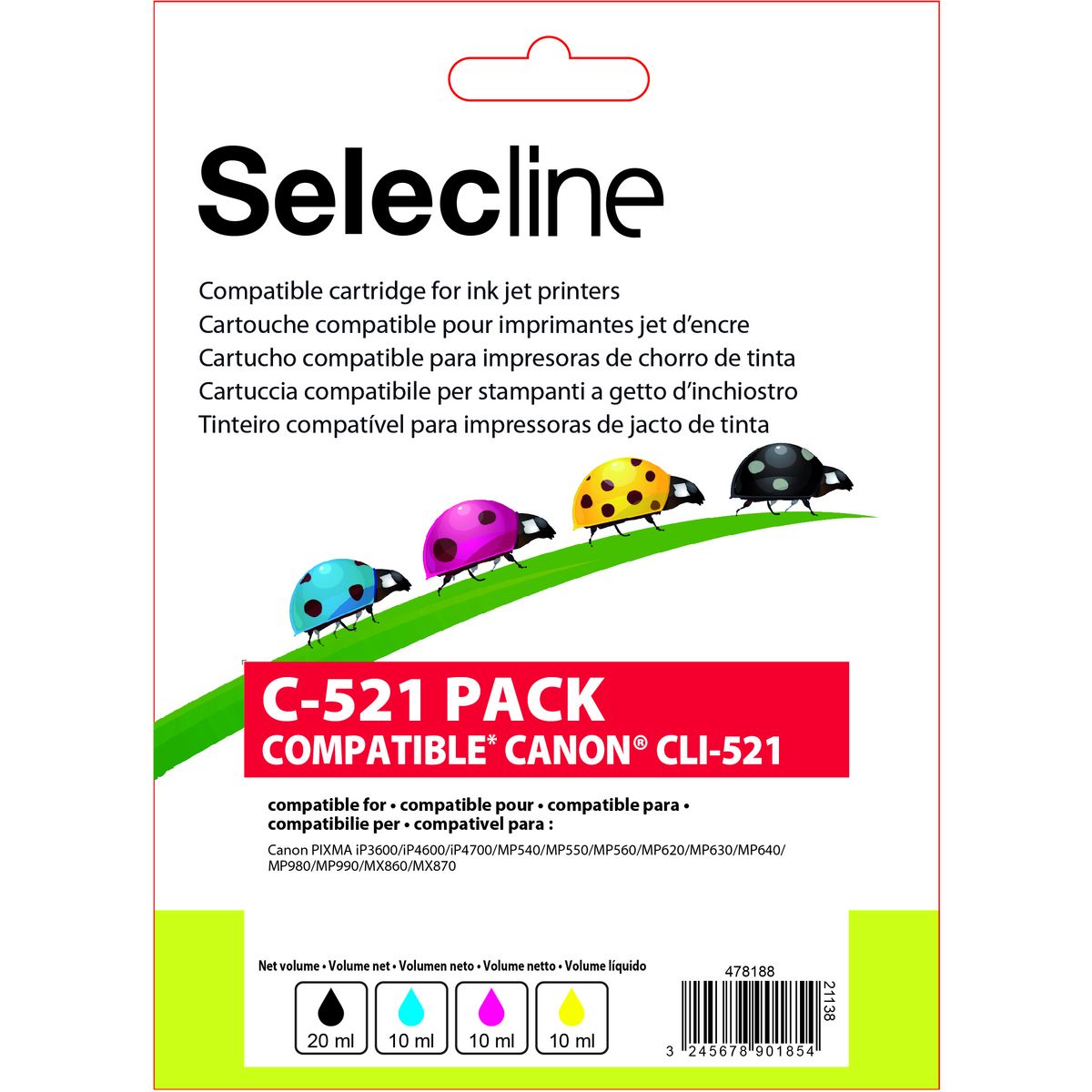 SELECLINE Cartouche 4 Couleurs C-521 PACK