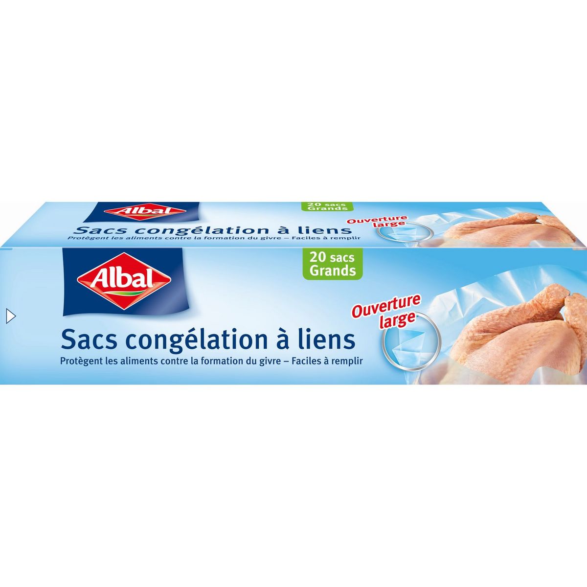 ALBAL Sacs congélation à liens grand modèle 6l 20 sacs