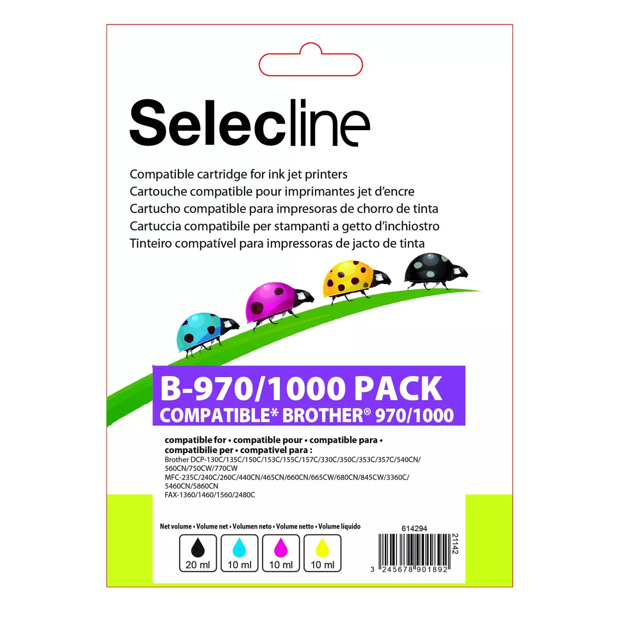 SELECLINE Cartouche 4 Couleurs B-970/1000 PACK