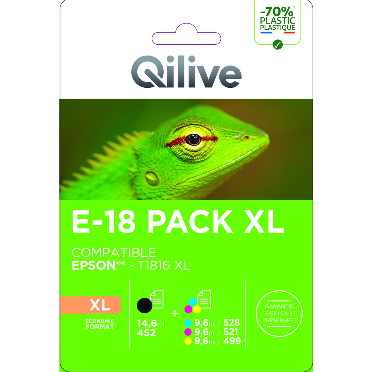 QILIVE Cartouche 4 Couleurs E-18 XL PACK