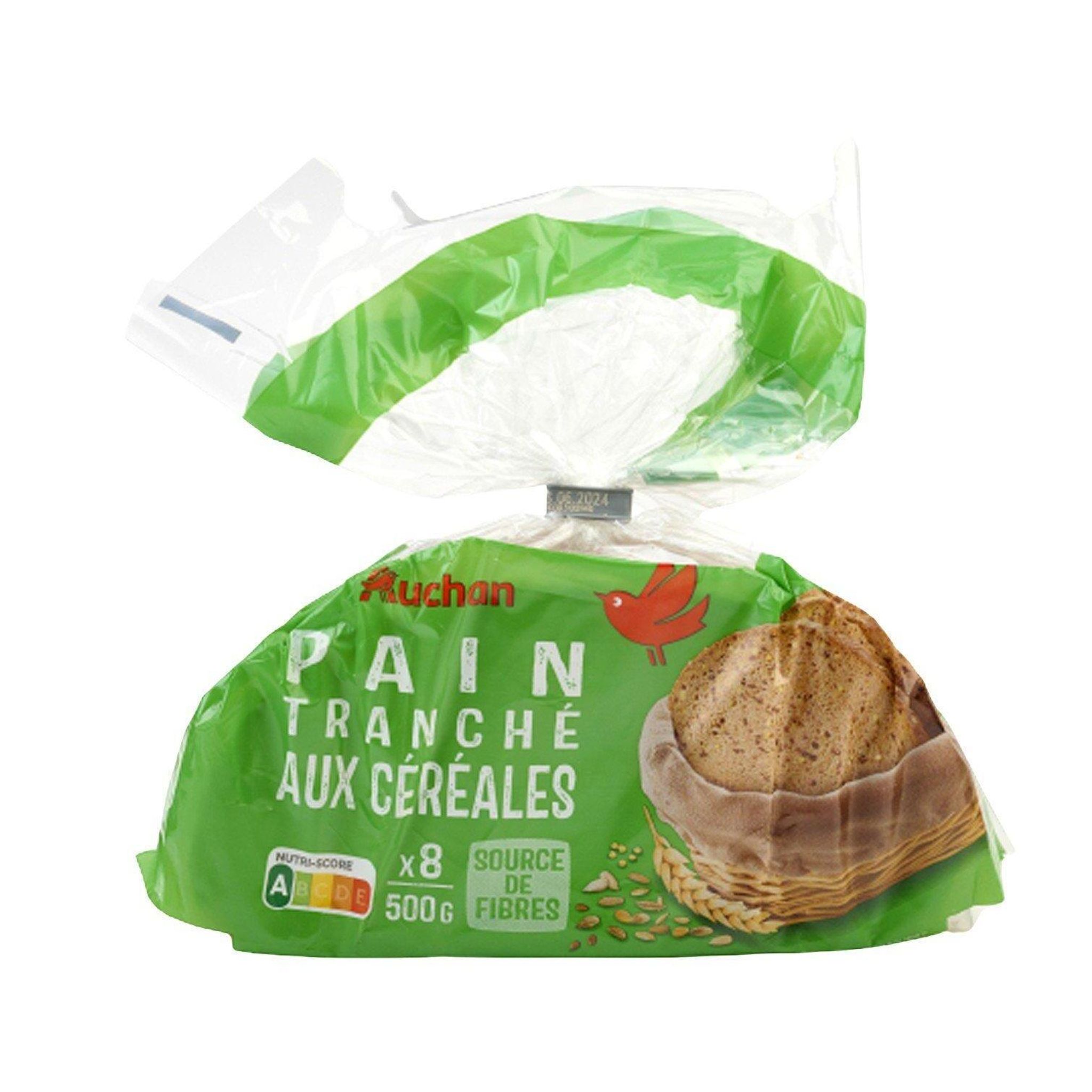 Voir la diapositive 2 : AUCHAN Pain de table aux céréales 500g