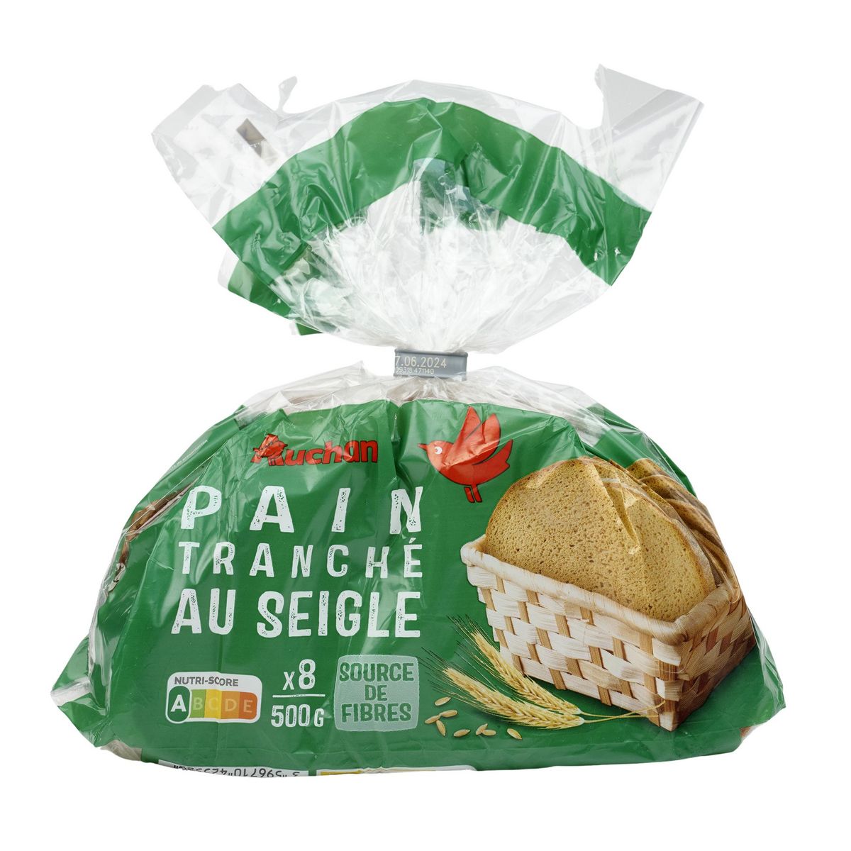 AUCHAN Pain de table au seigle 500g