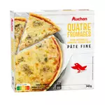 AUCHAN  Pizza pâte fine 4 fromages 340g