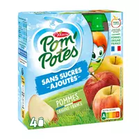 Grossiste Compotes pomme poire & vanille; sans sucres ajoutés 4x90g - POM' POTES