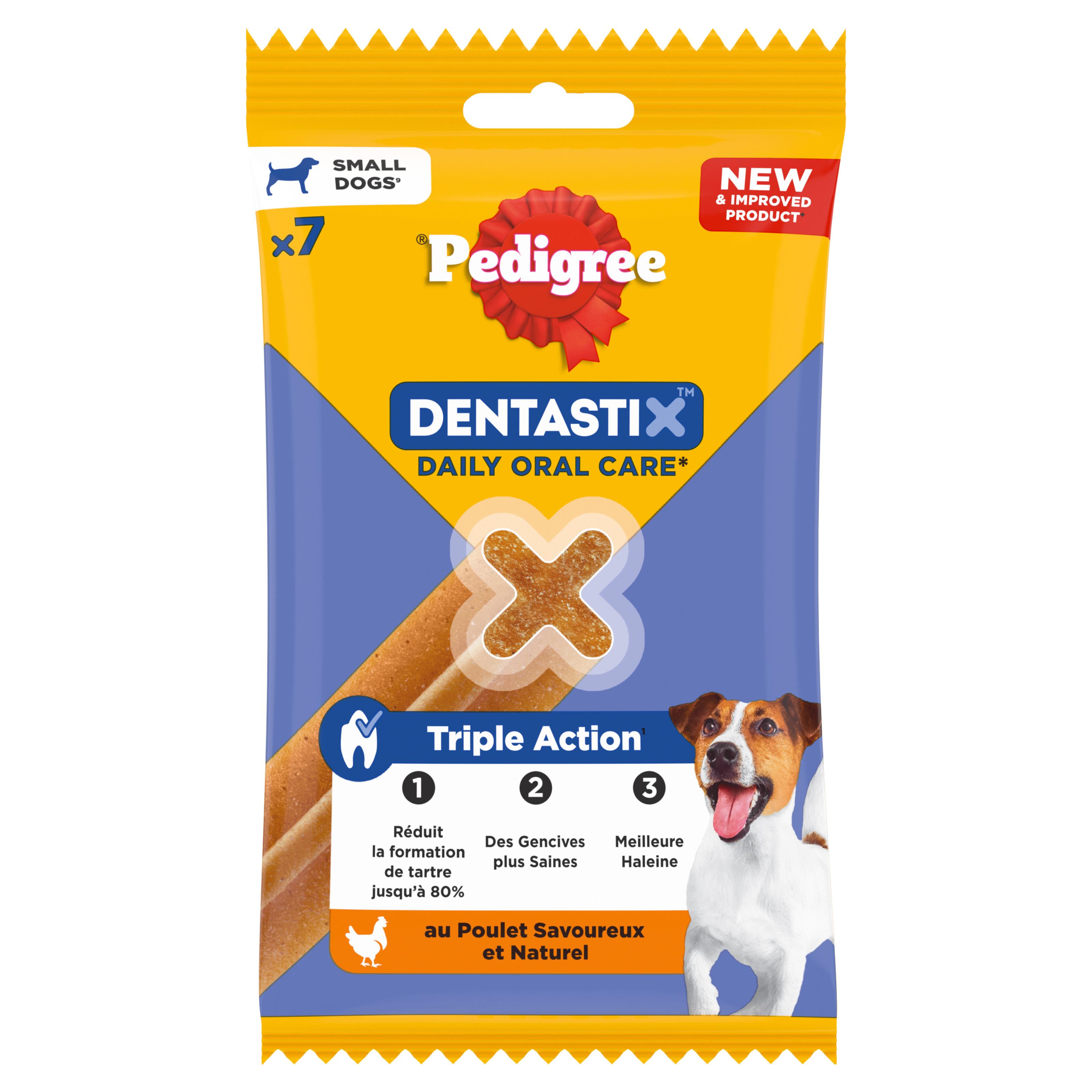 Voir la diapositive 2 : PEDIGREE Dentastix friandises hygiène dentaire pour petit chien 7 bâtonnets 110g