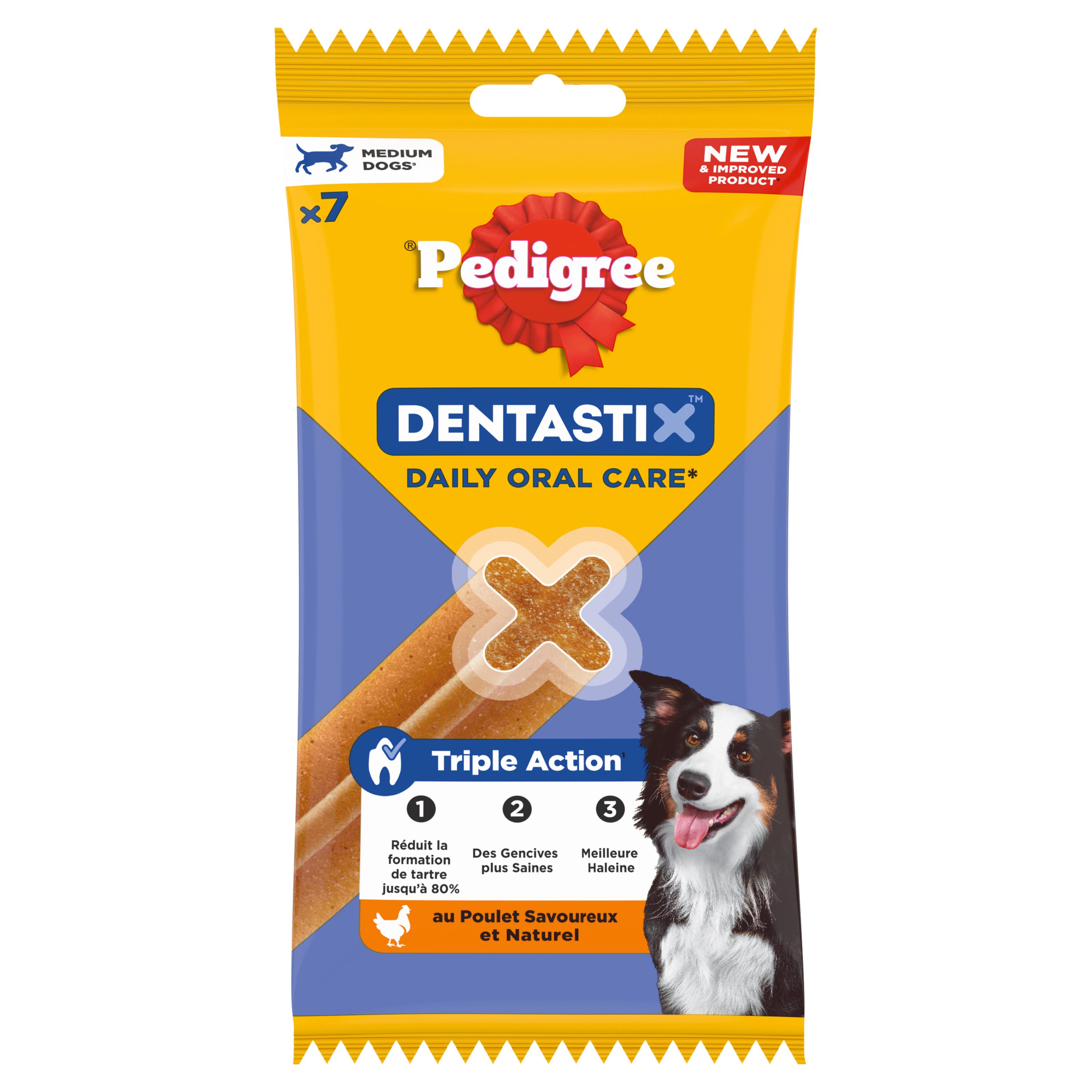 Voir la diapositive 2 : PEDIGREE Dentastix batônnets hygiène bucco-dentaire pour moyen chien 7 sticks 180g