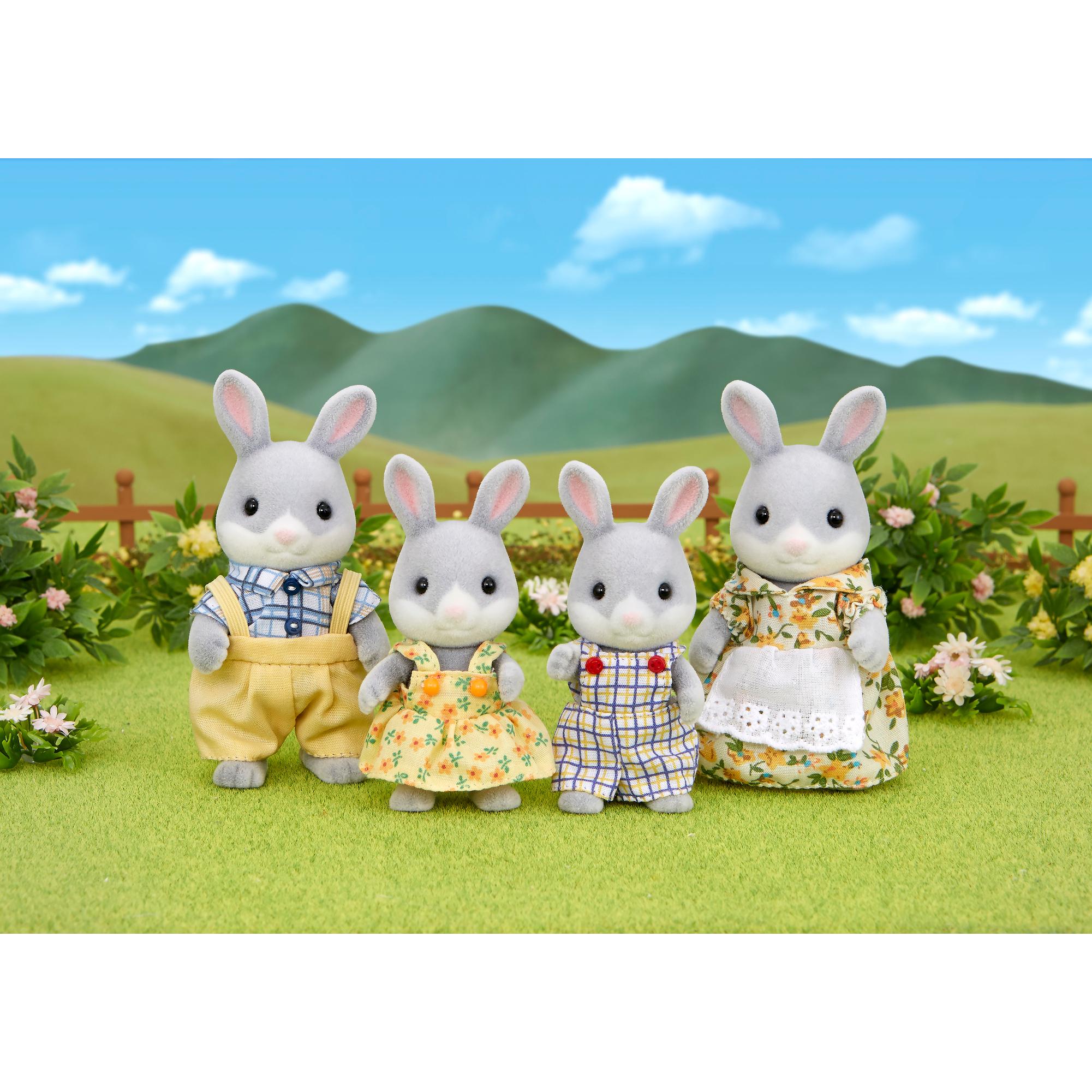 Voir la diapositive 3 : EPOCH D'ENFANCE Famille Lapin Gris Sylvanian Families