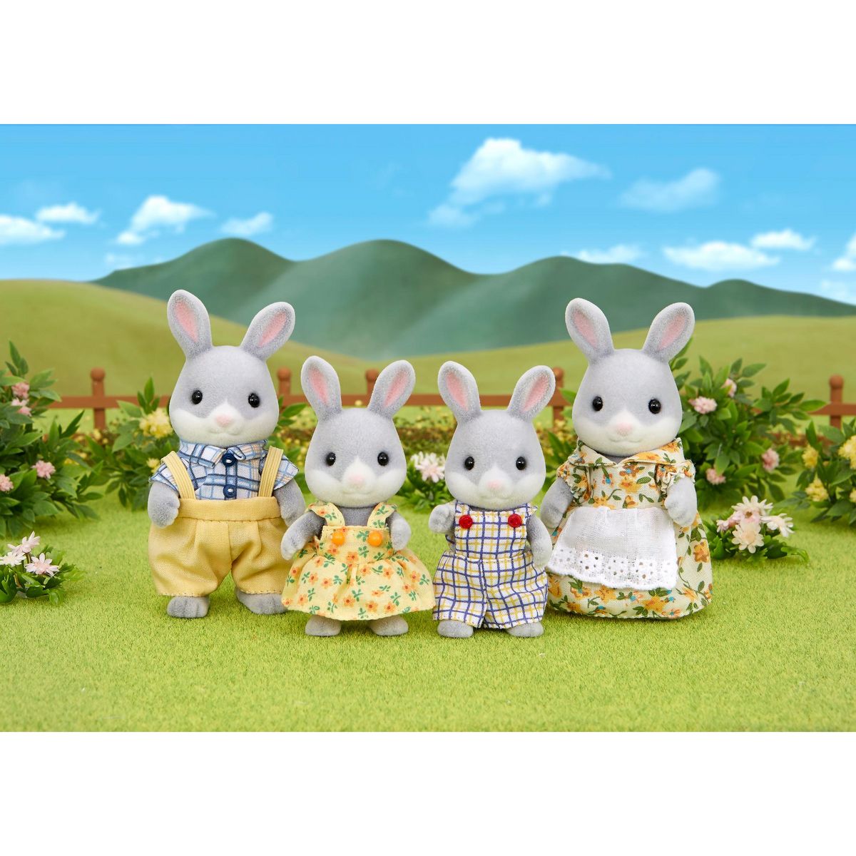 EPOCH D'ENFANCE Famille Lapin Gris Sylvanian Families