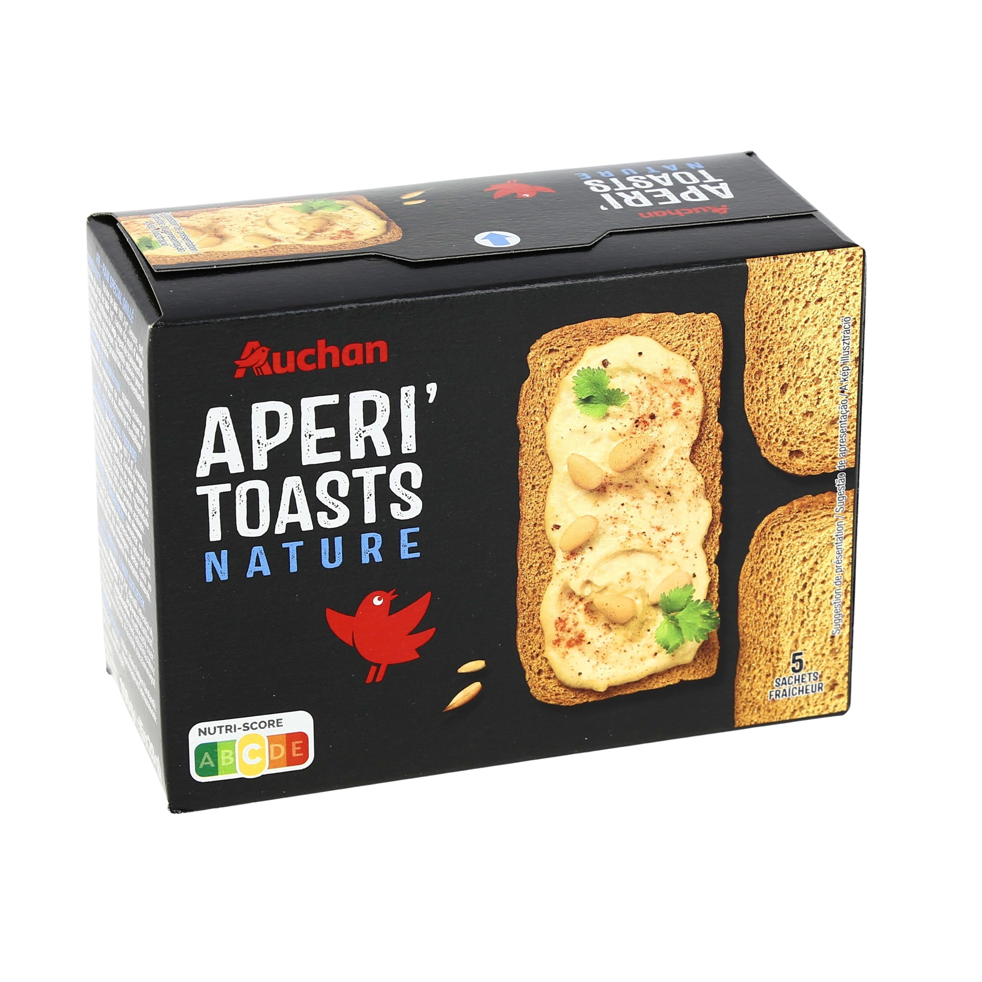 Voir la diapositive 4 : AUCHAN Apéri' toasts nature 5 sachets fraicheur 100g