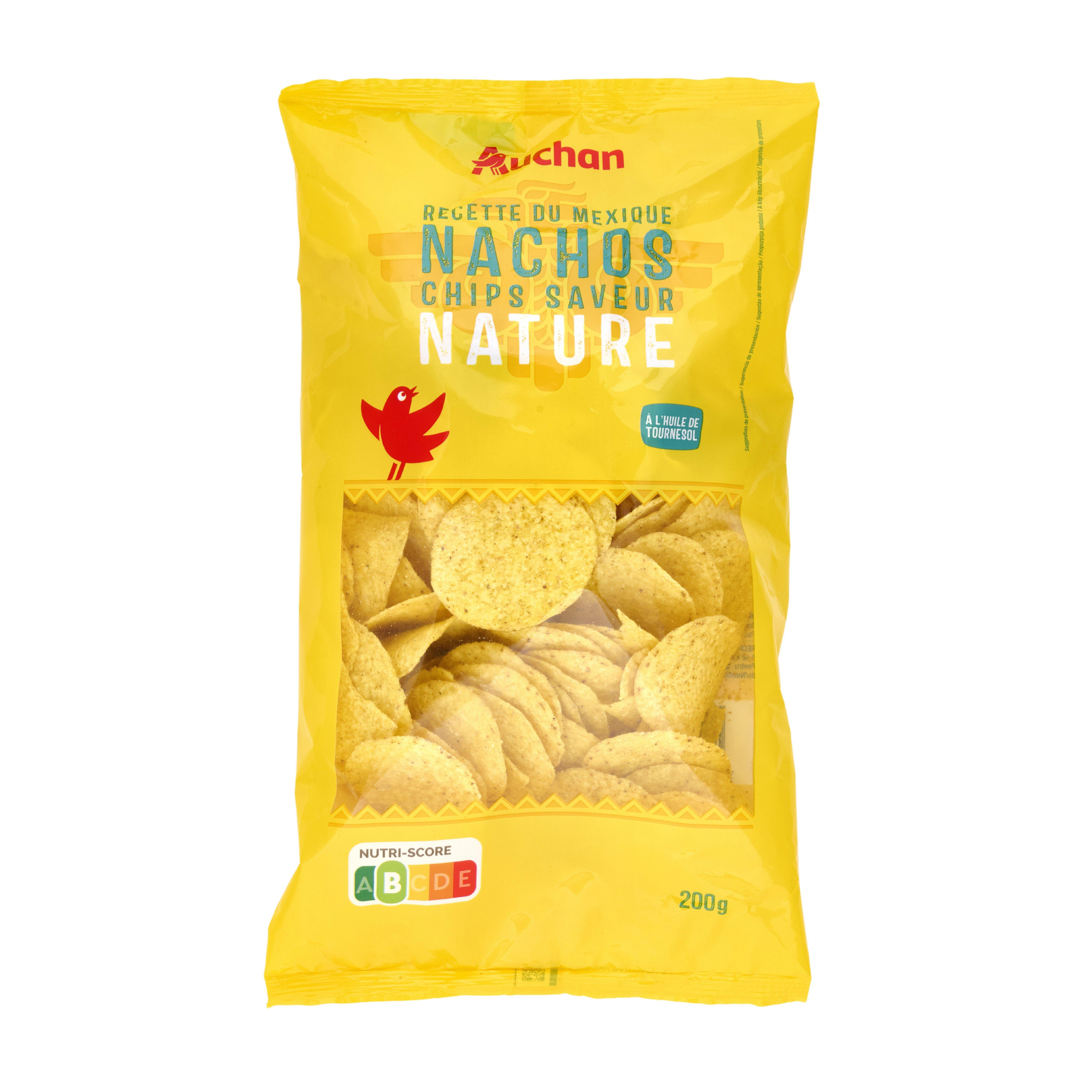 Voir la diapositive 2 : AUCHAN Chips nachos nature 200g