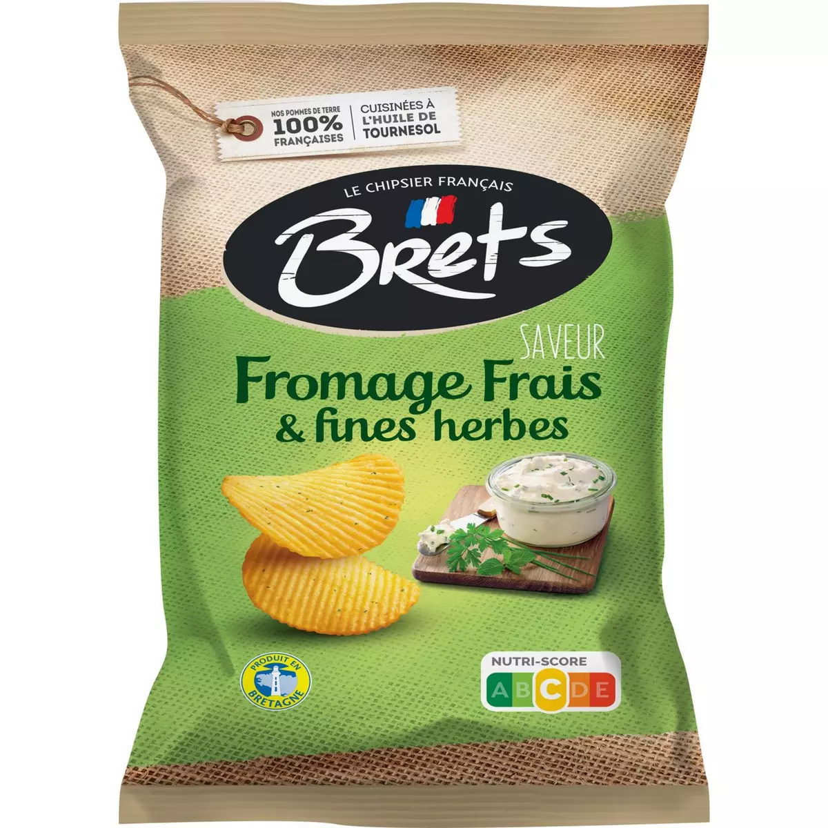 BRETS Chips ondulées saveur fromage frais et fines herbes 125g