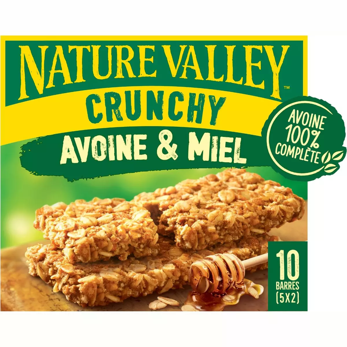 NATURE VALLEY Crunchy barres de céréales avoine et miel 5x2 barres 210g