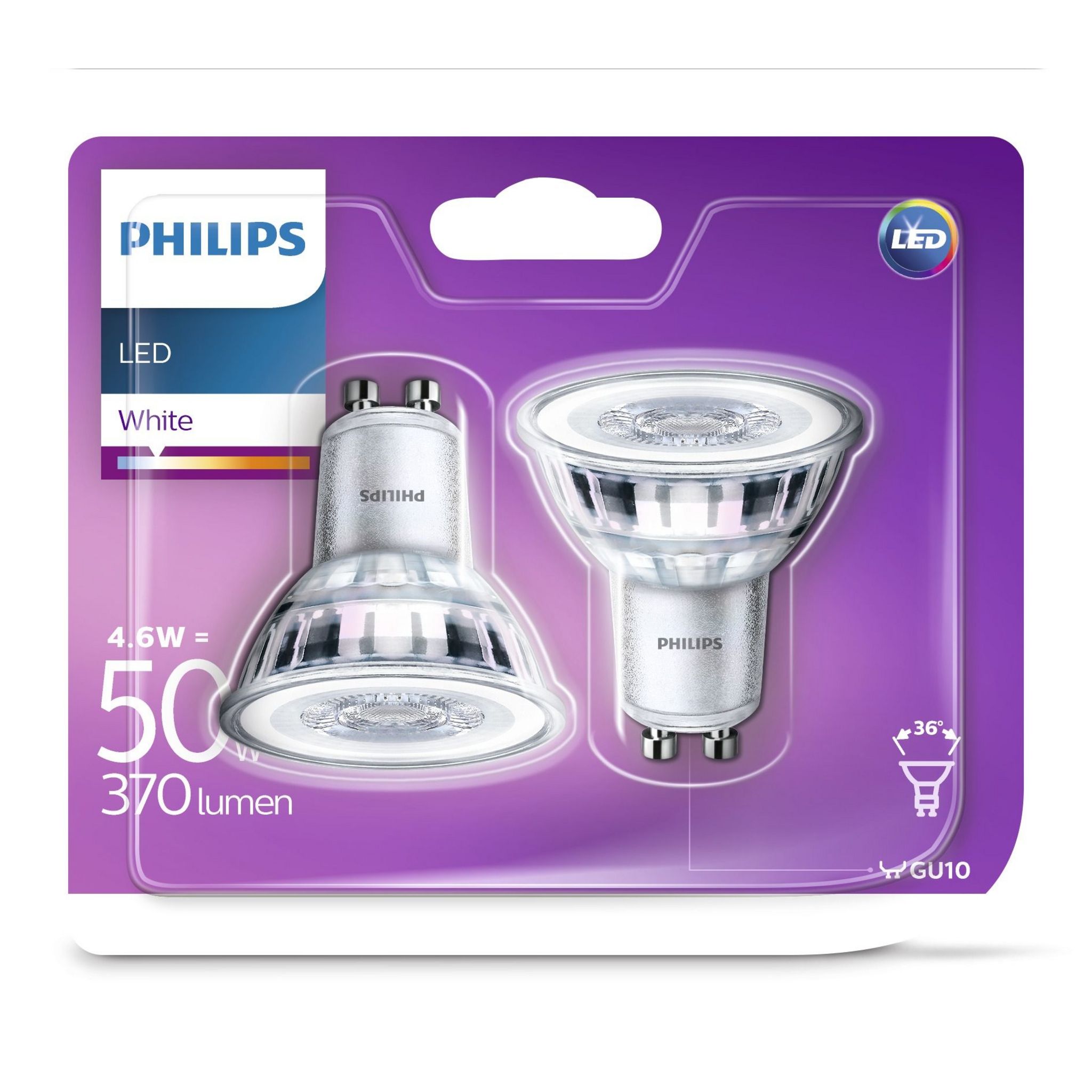 Voir la diapositive 2 : PHILIPS Ampoule led GU10 spot 50w cool light