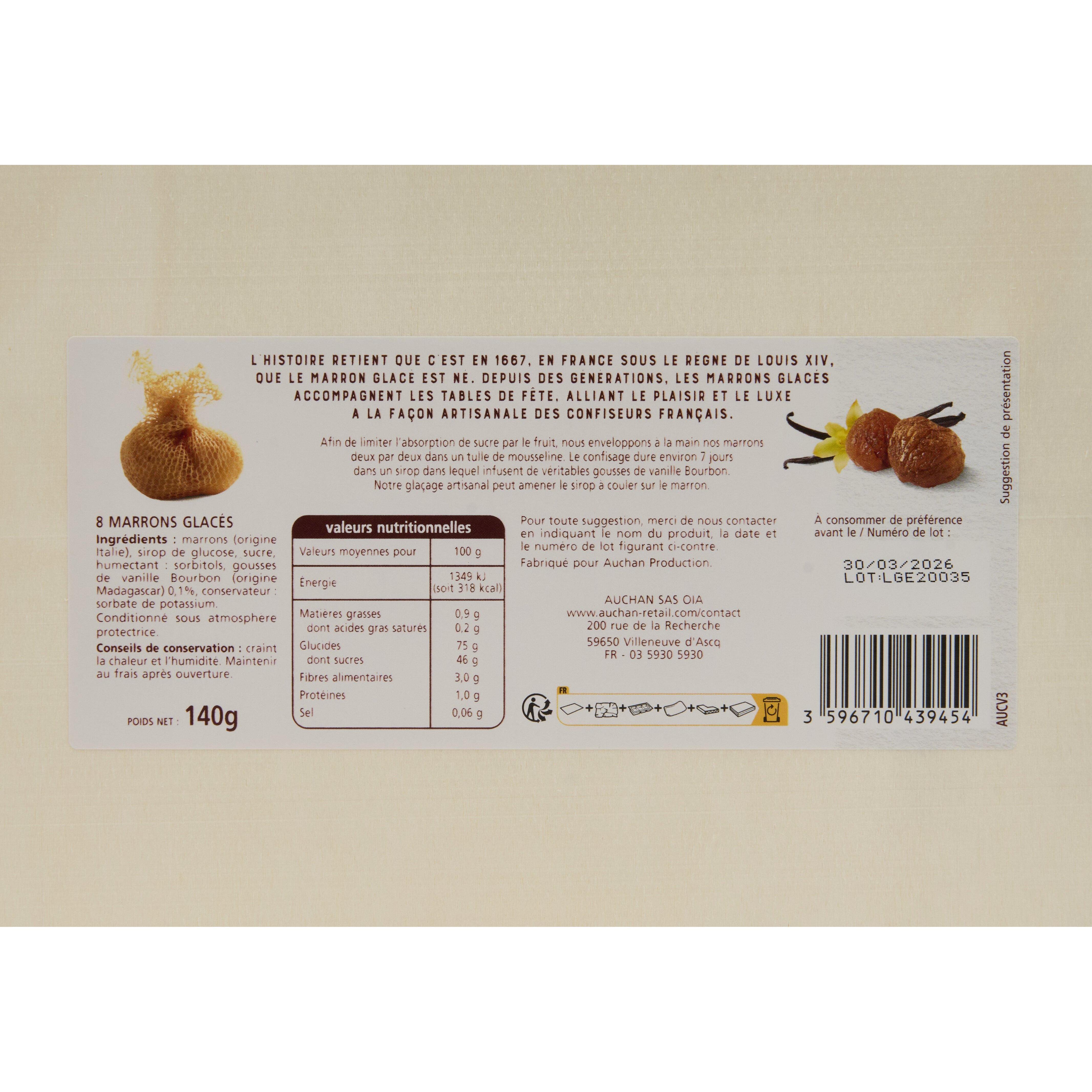 Voir la diapositive 3 : VENDOME Marrons glacés aux gousses de vanille bourbon de Madagascar 140g