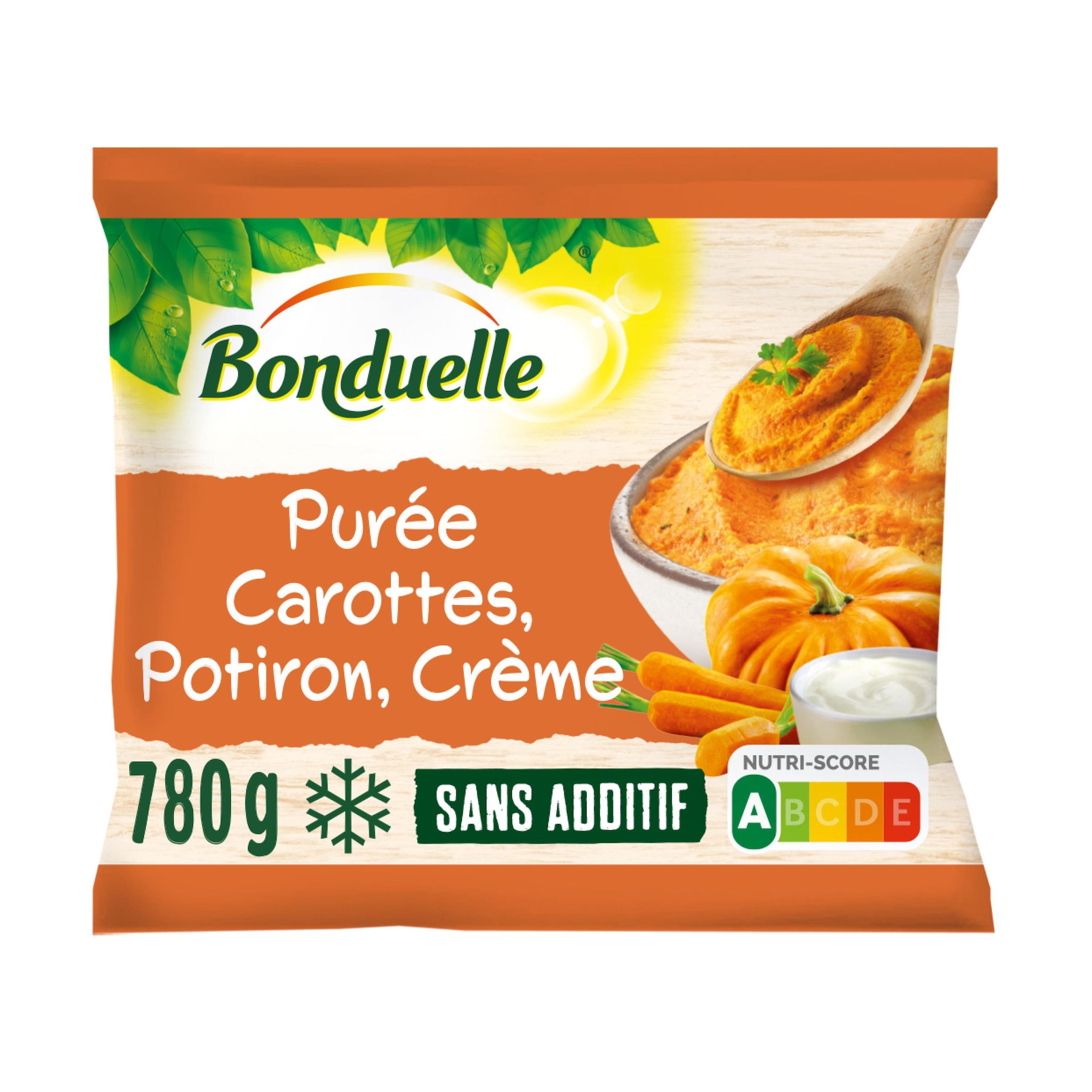 Voir la diapositive 2 : BONDUELLE Purée carotte potiron crème 4 portions 780g