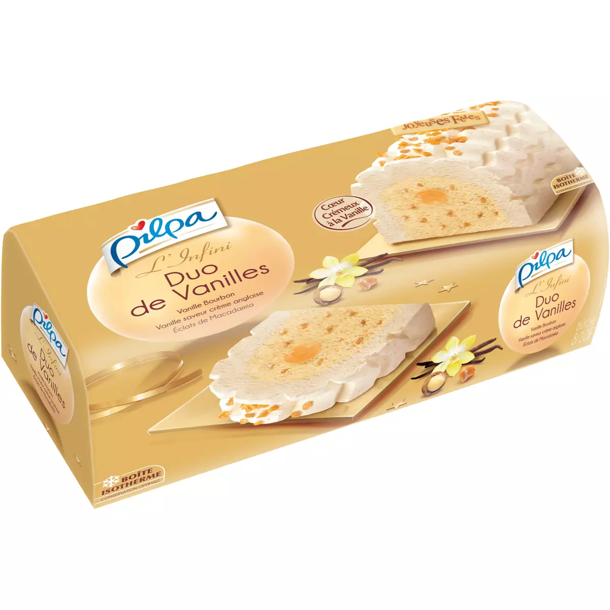 PILPA L'Infini Bûche glacée duo de vanilles et macadamia 8-10 parts 533g