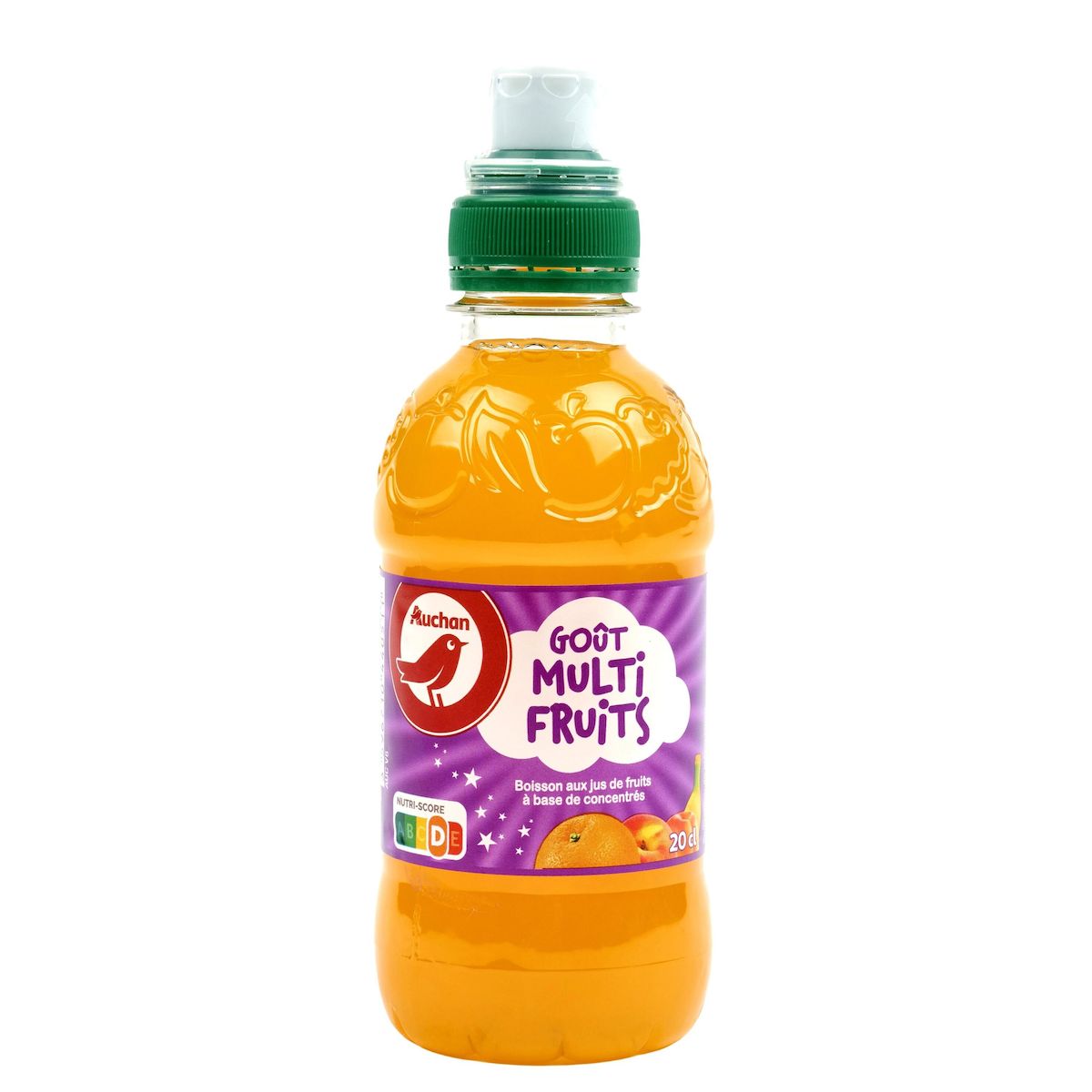 AUCHAN Boisson aux jus de fruits à base de concentrés goût multi fruits 20cl