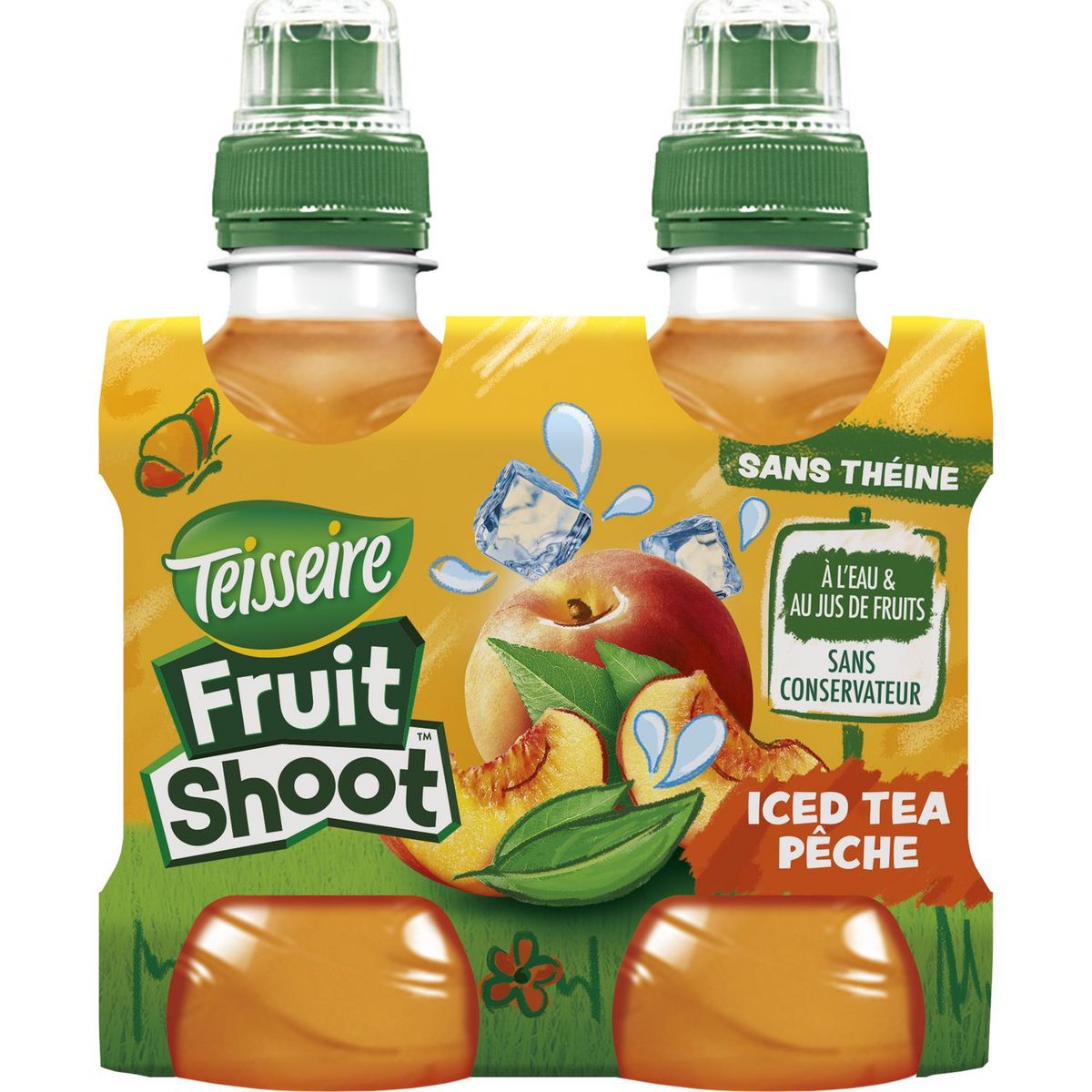 TEISSEIRE Fruit shoot boisson iced tea pêche bouteilles 4x20cl