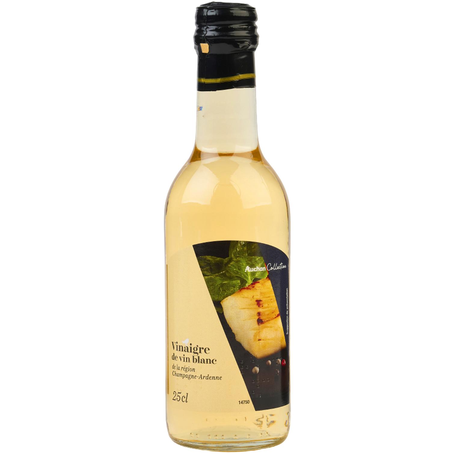 Voir la diapositive 2 : AUCHAN COLLECTION Vinaigre de vin blanc de Champagne Ardenne 25cl