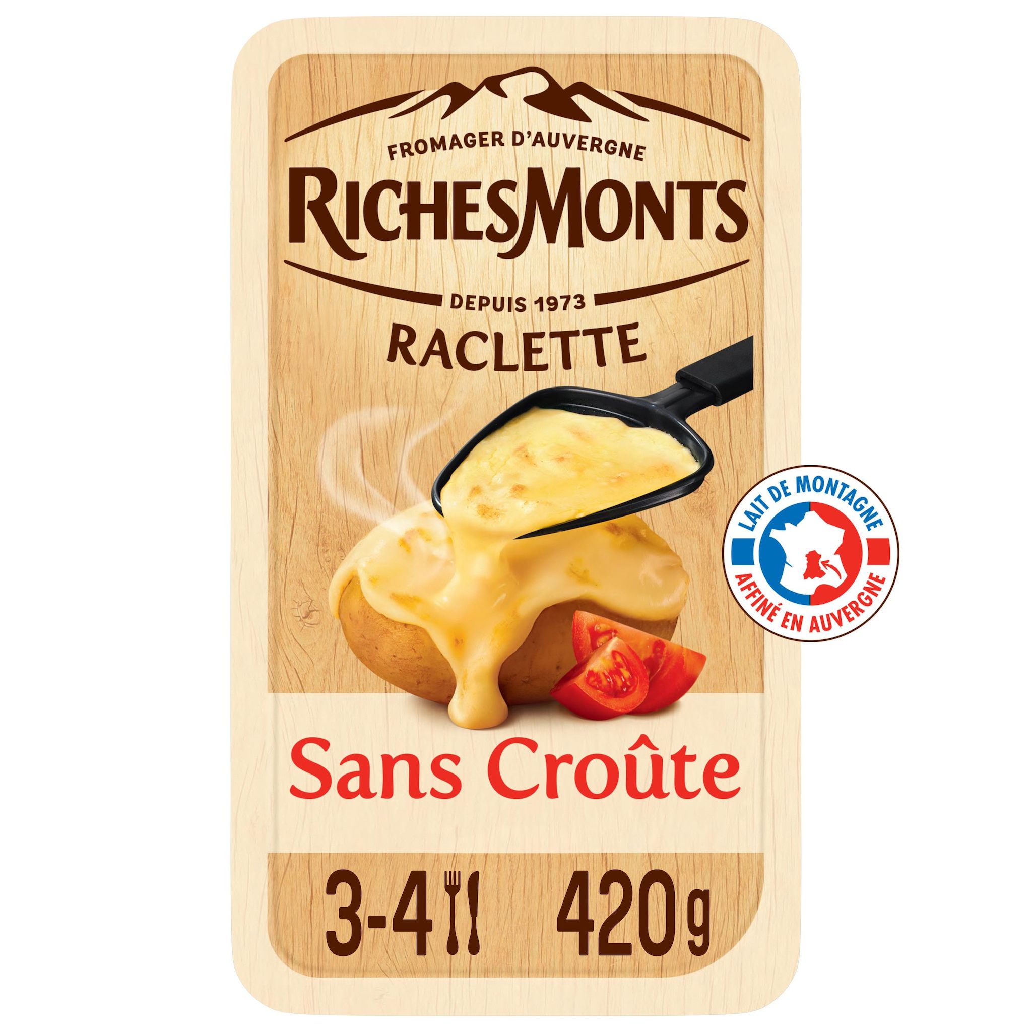Voir la diapositive 2 : RICHESMONTS Fromage à raclette sans croûte 16 tranches 420g