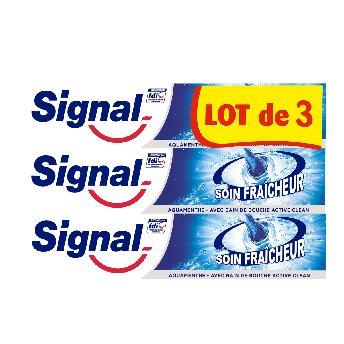 SIGNAL Une technologie 2 en 1 exclusive ! Ce dentifrice combine l'action antibactérienne d'un gel bain de bouche à un dentifrice fluoré à l'Eucalyptus anisé. Ce dentifrice renforce l'émail des dents et procure une sensation de fraîcheur extrême. Le premier dentifrice à intégrer la technologie brevetée Core&Core (gel au cœur d'un dentifrice). Contient un gel avec bain de bouche - à l'action antibactérienne prouvée - au coeur d'un dentifrice fluoré, pour renforcer l'émail des dents. 3x75ml