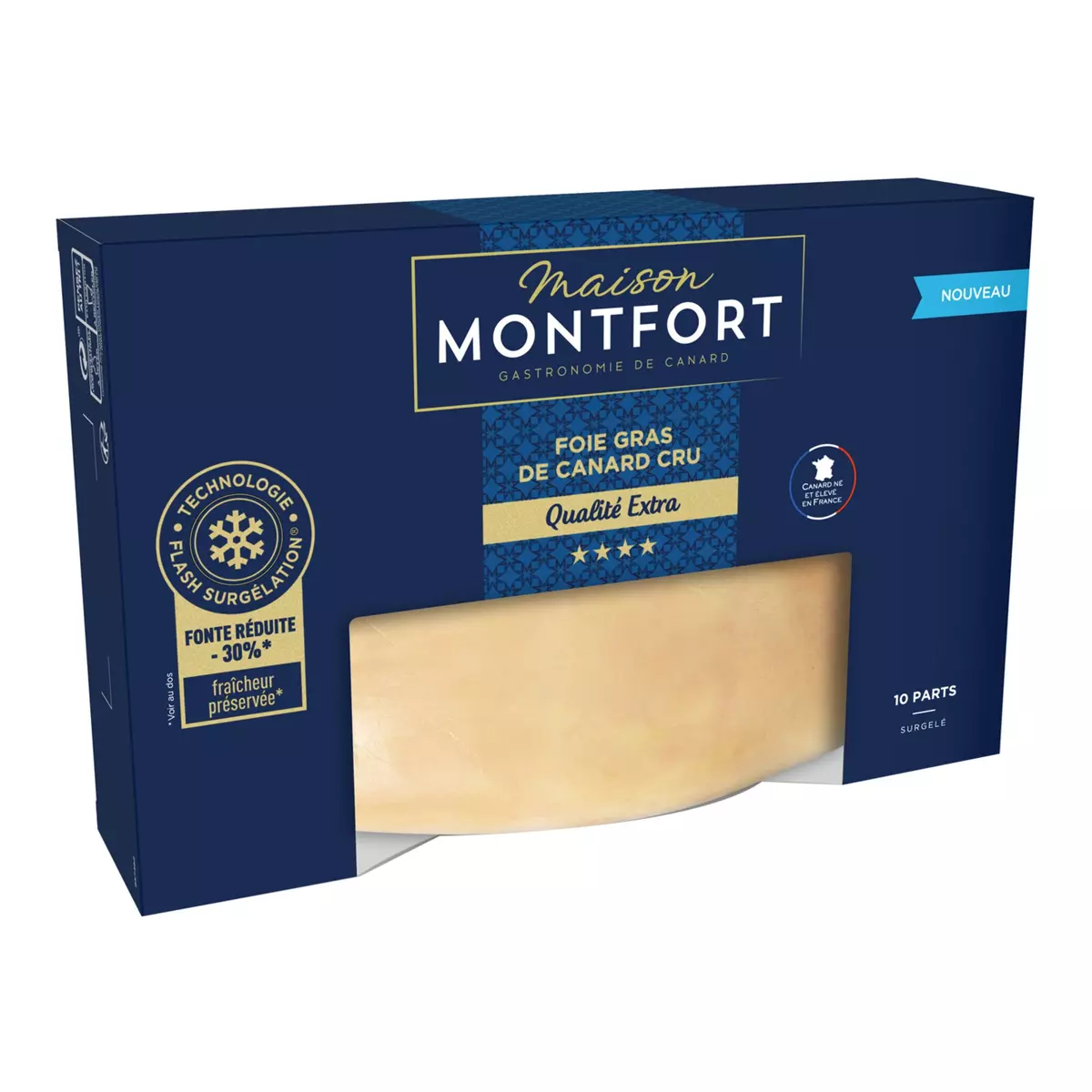 MAISON MONTFORT Foie gras de canard cru surgelé 10 parts 440g