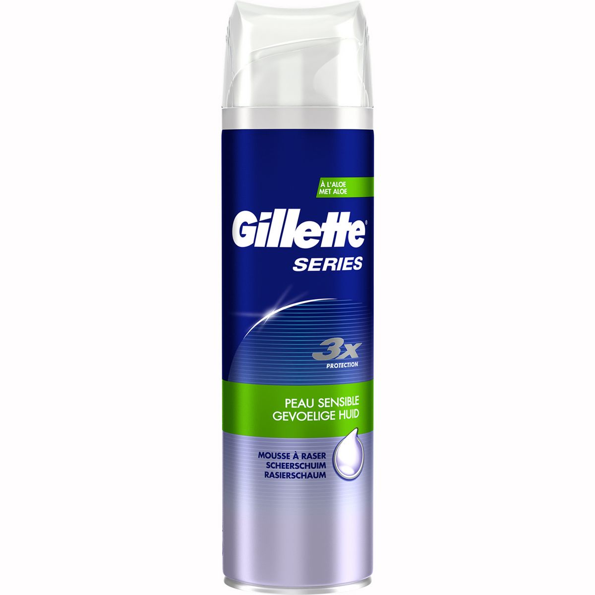 GILLETTE Series Mousse à raser sensitive triple action peau sensible 250ml