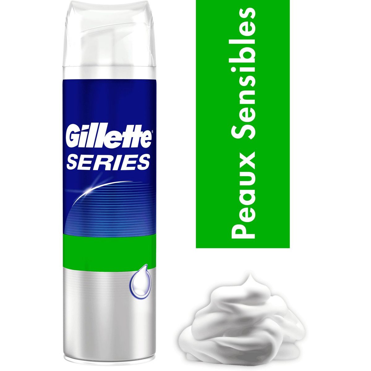 GILLETTE Series Mousse à raser sensitive triple action peau sensible 250ml