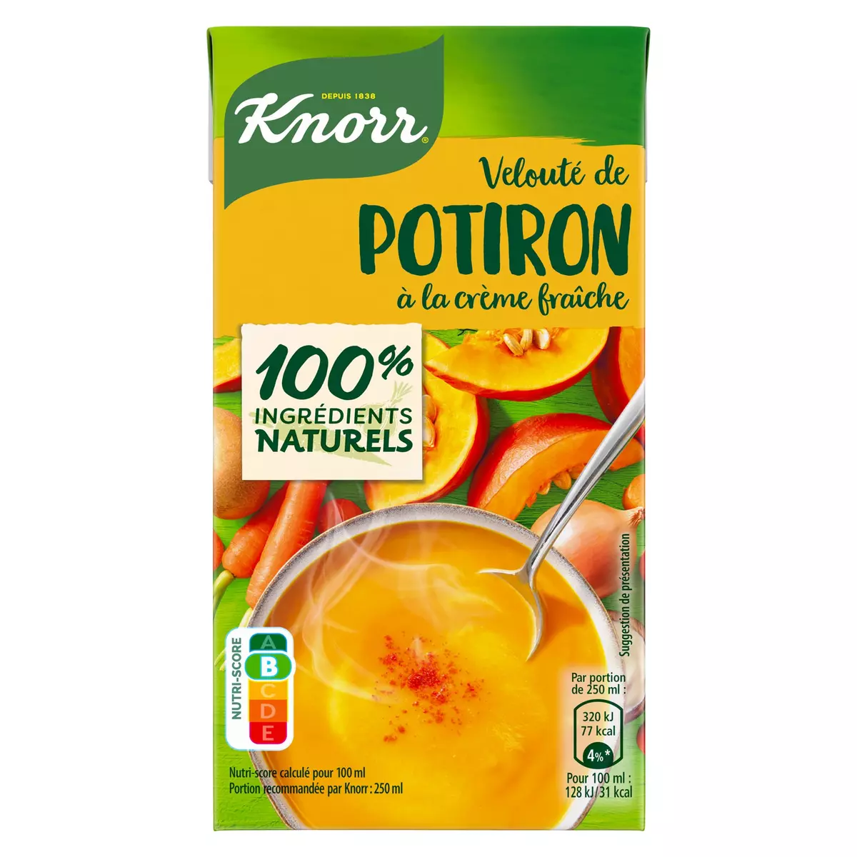KNORR Soupe veloutée potiron à la crème fraîche 2 portions 50cl